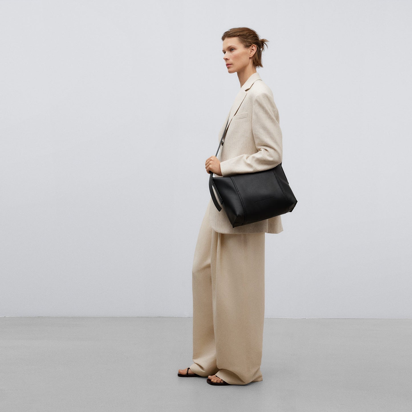 Black Large Non-Leather Crossbody Bag