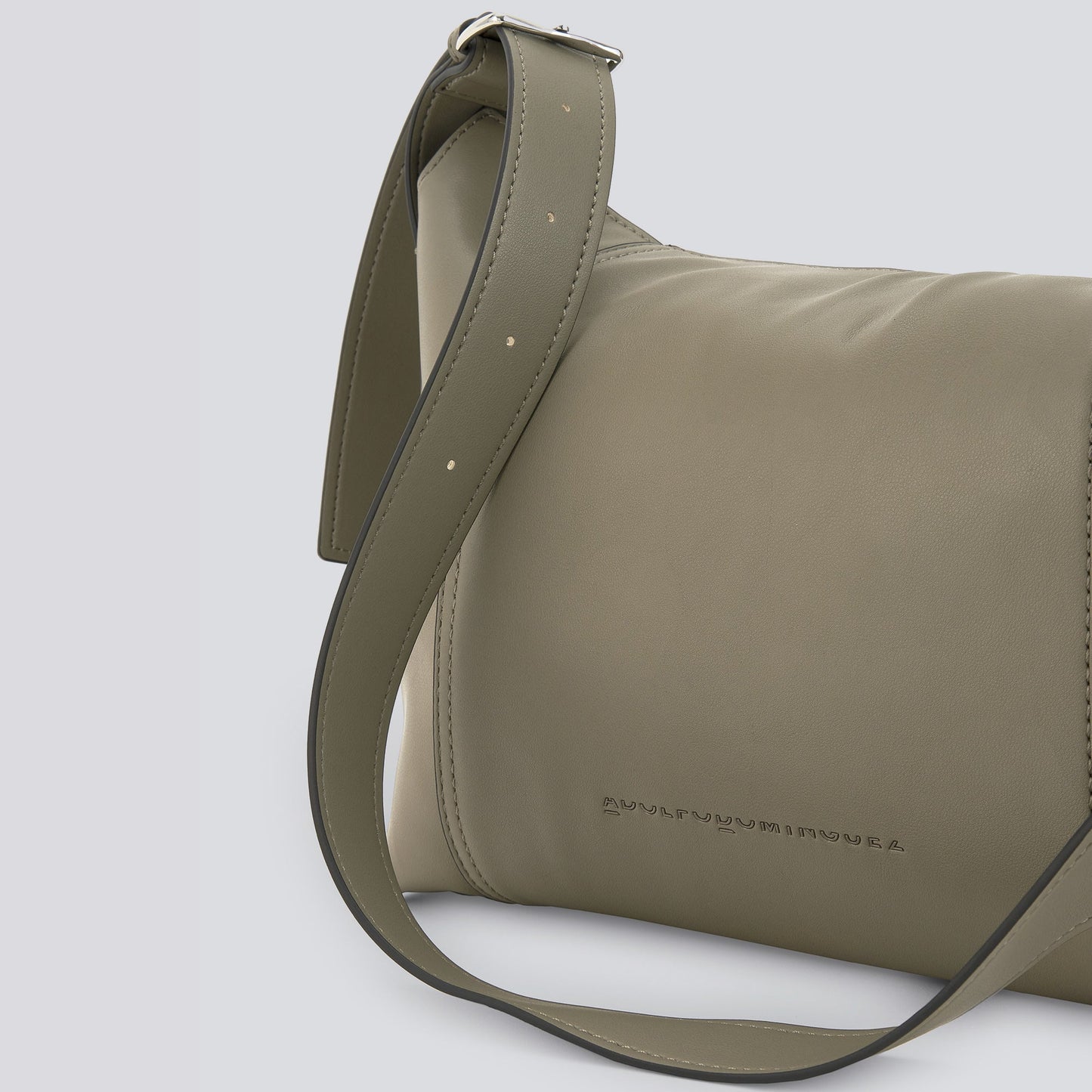 Green/Grey Large Leather-Non-Leather Crossbody