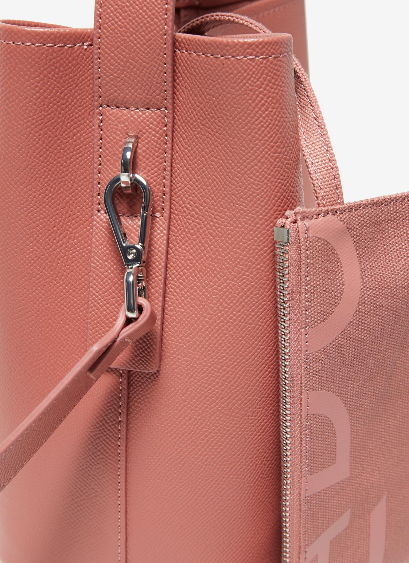 Pink Mini Vegan Saffiano Bucket Bag