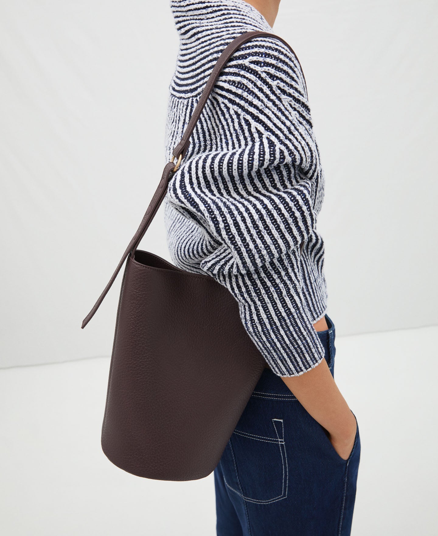 Burgundy Recycled Polyester Bucket Bag
