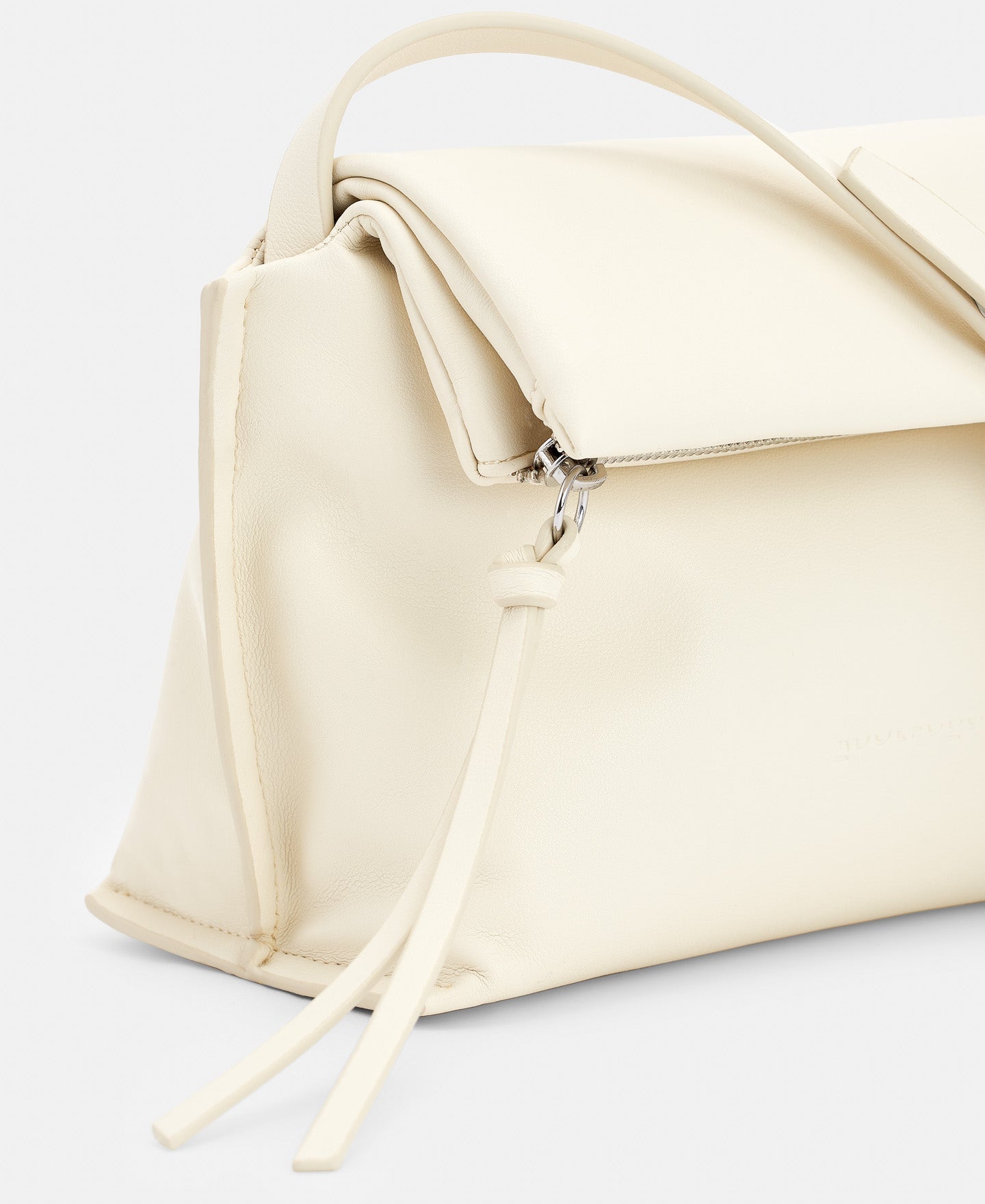 Recycled Polyurethane Small Shoulder Bag In Off White