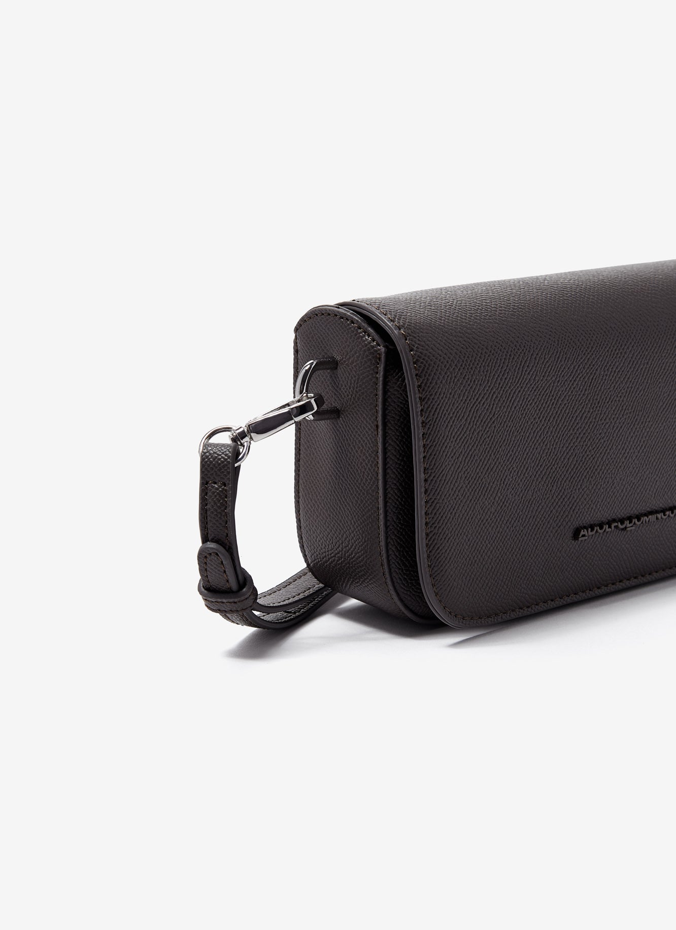 Grey Vegan Saffiano Crossbody Bag