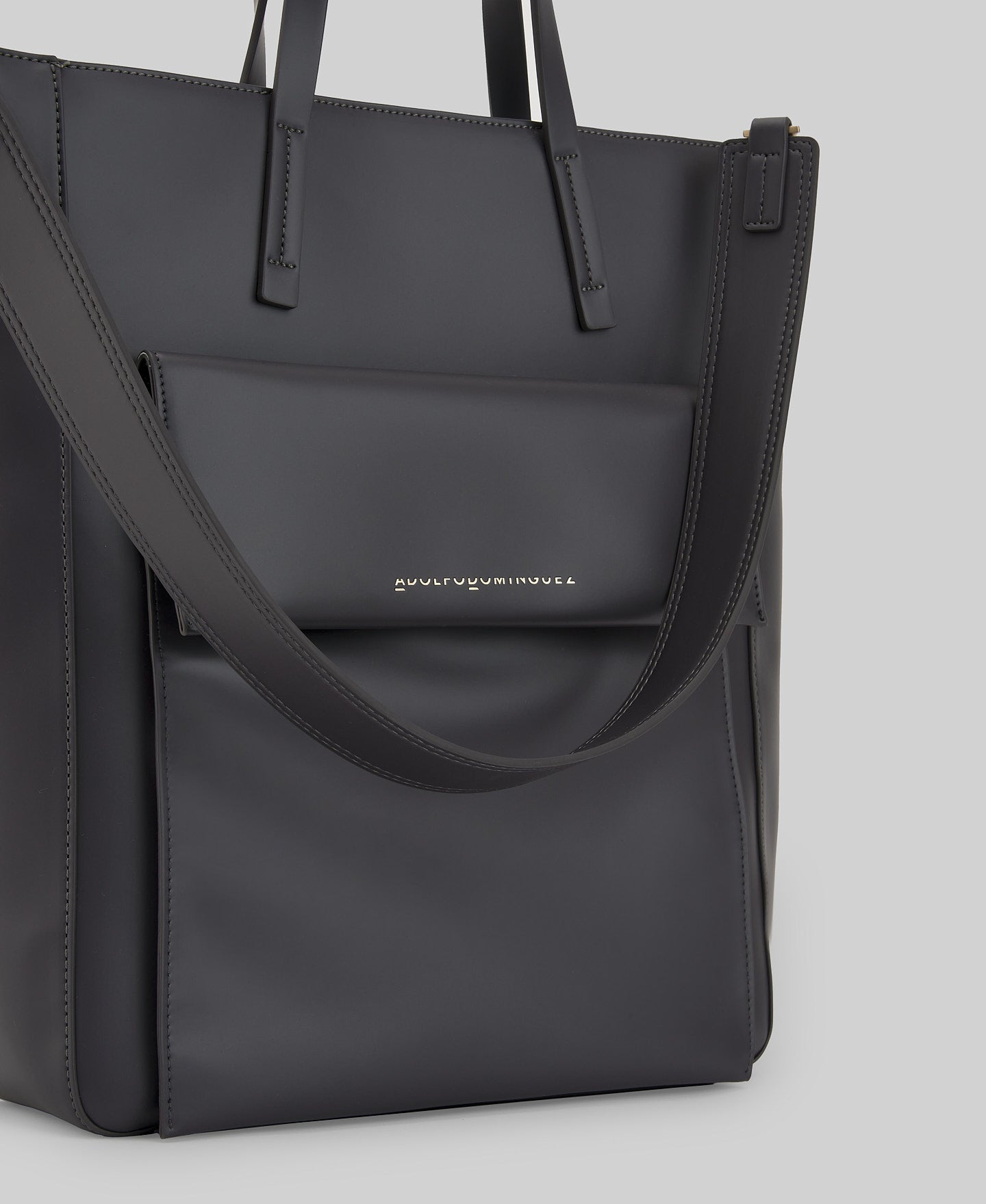 Large recycled polyester shopper woman in grey/black