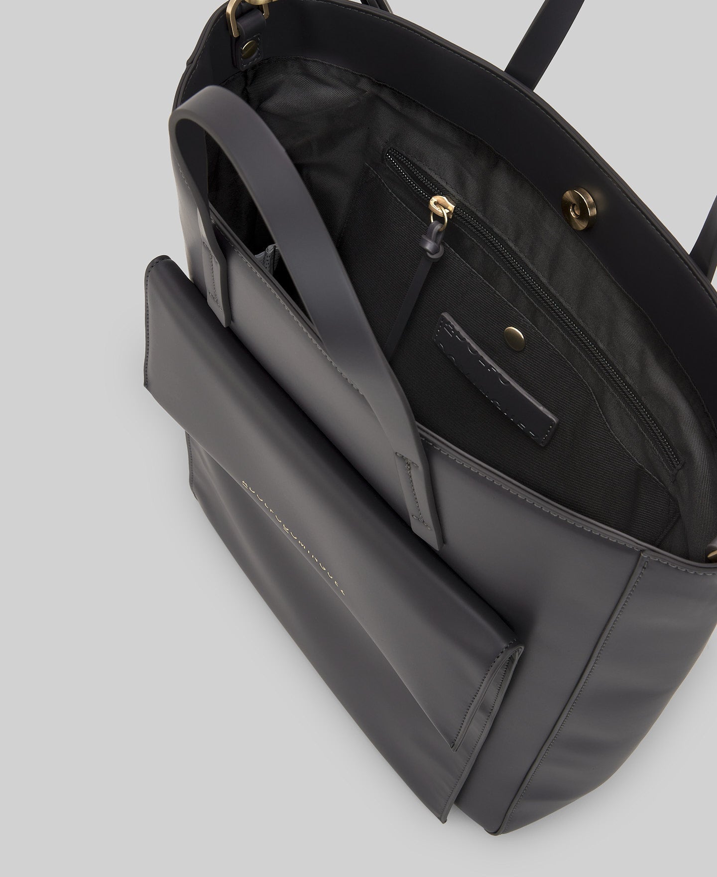 Large recycled polyester shopper woman in grey/black
