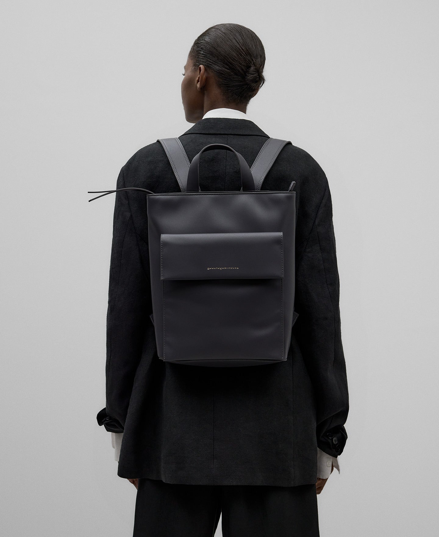 Large recycled polyester shopper woman in grey/black