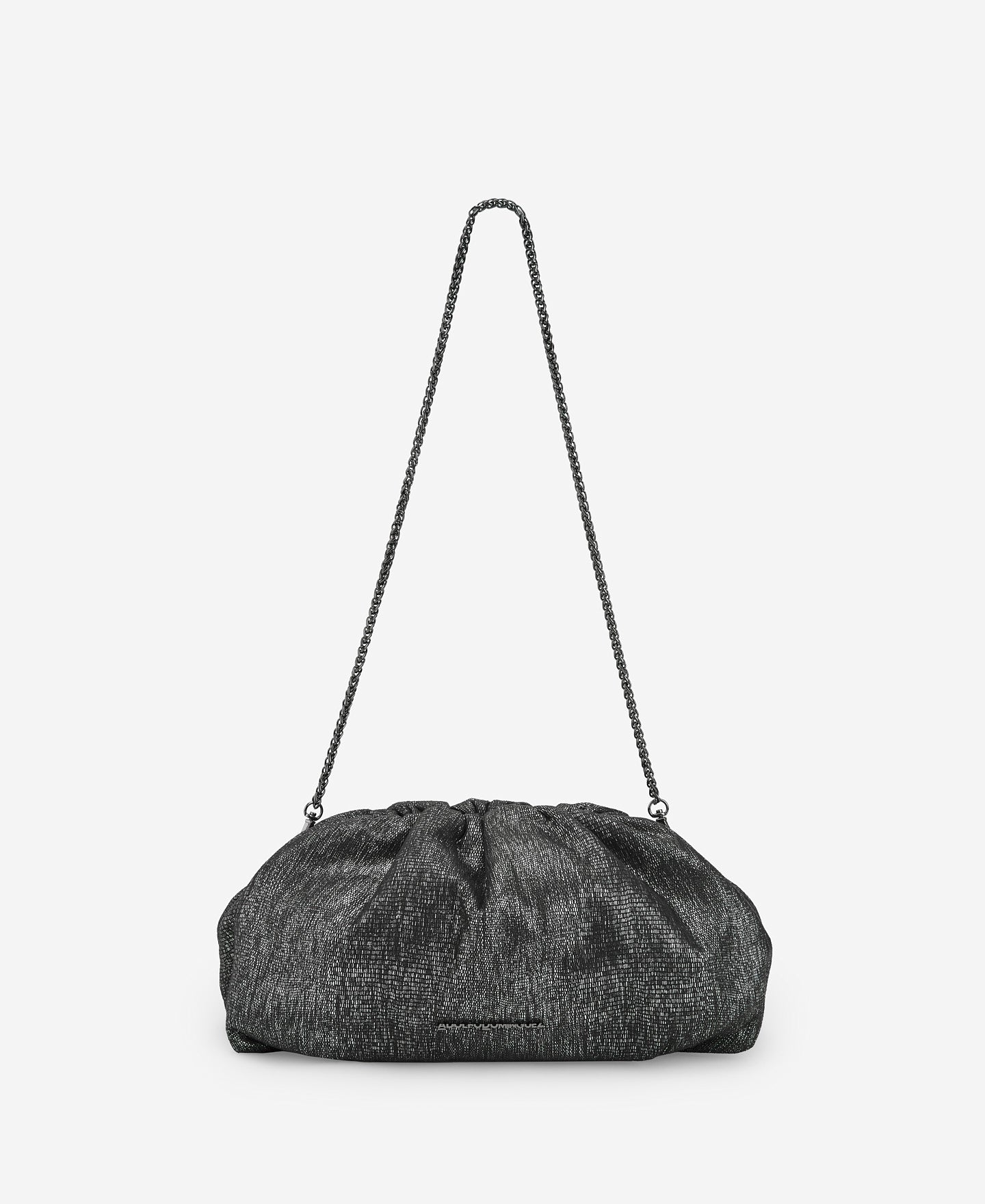 Silver Metallic Fabric Clutch