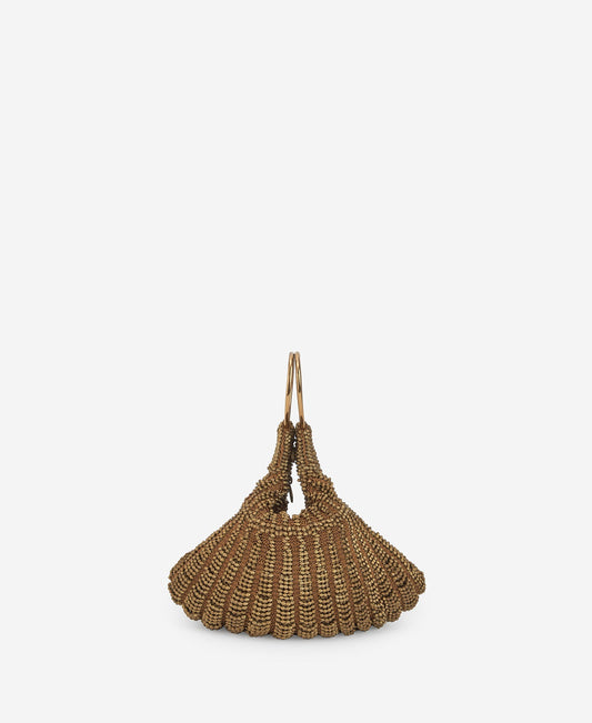 Old Gold Knitted Tricot Clutch