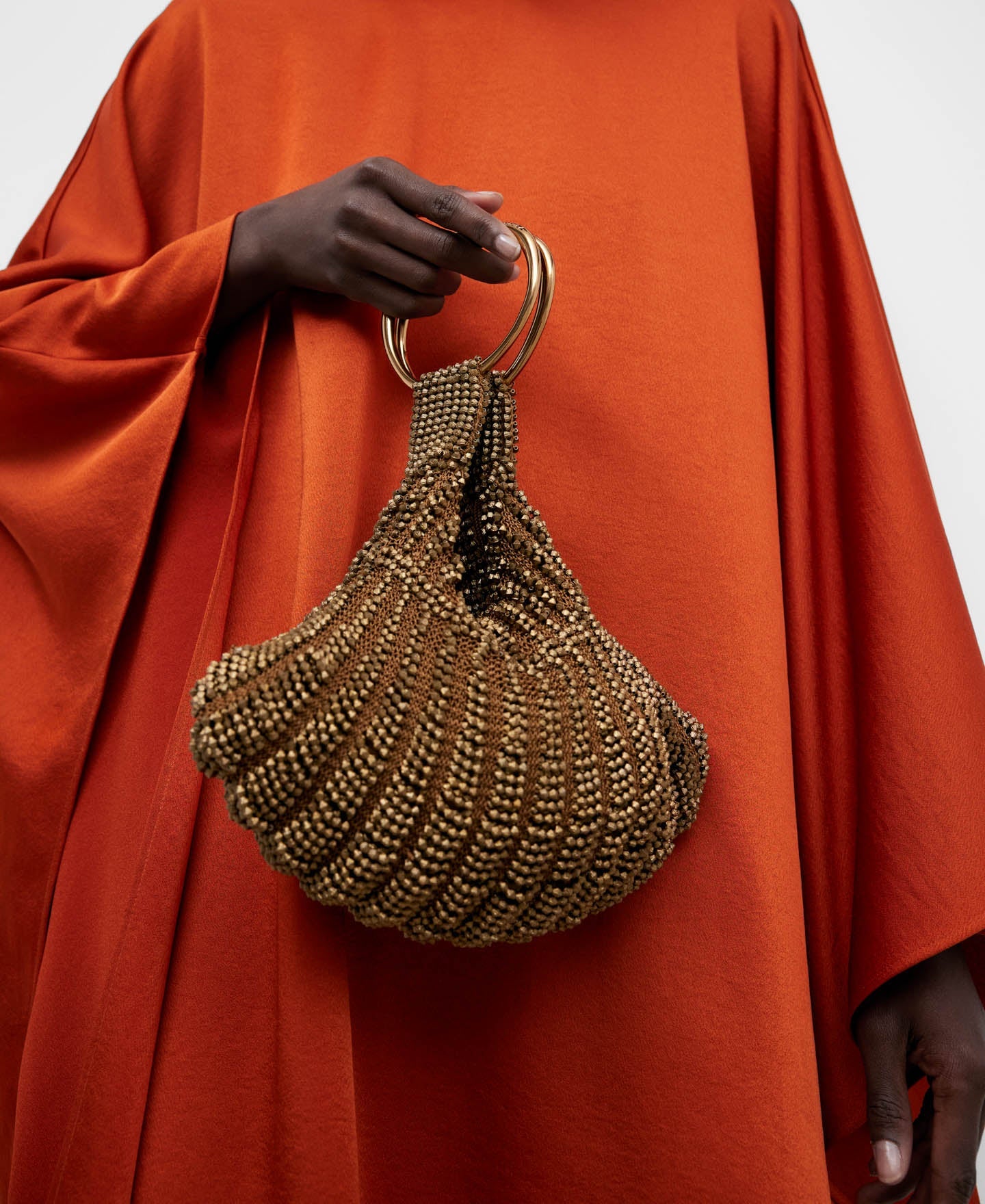 Old Gold Knitted Tricot Clutch