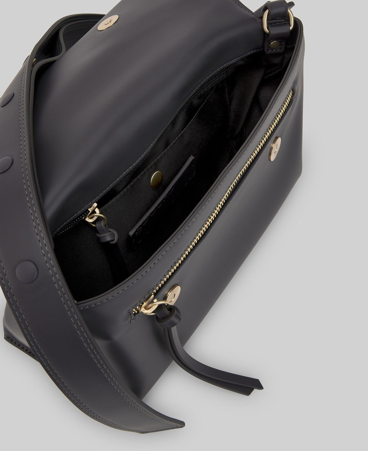 Recycled polyester shoulder bag woman in grey/black