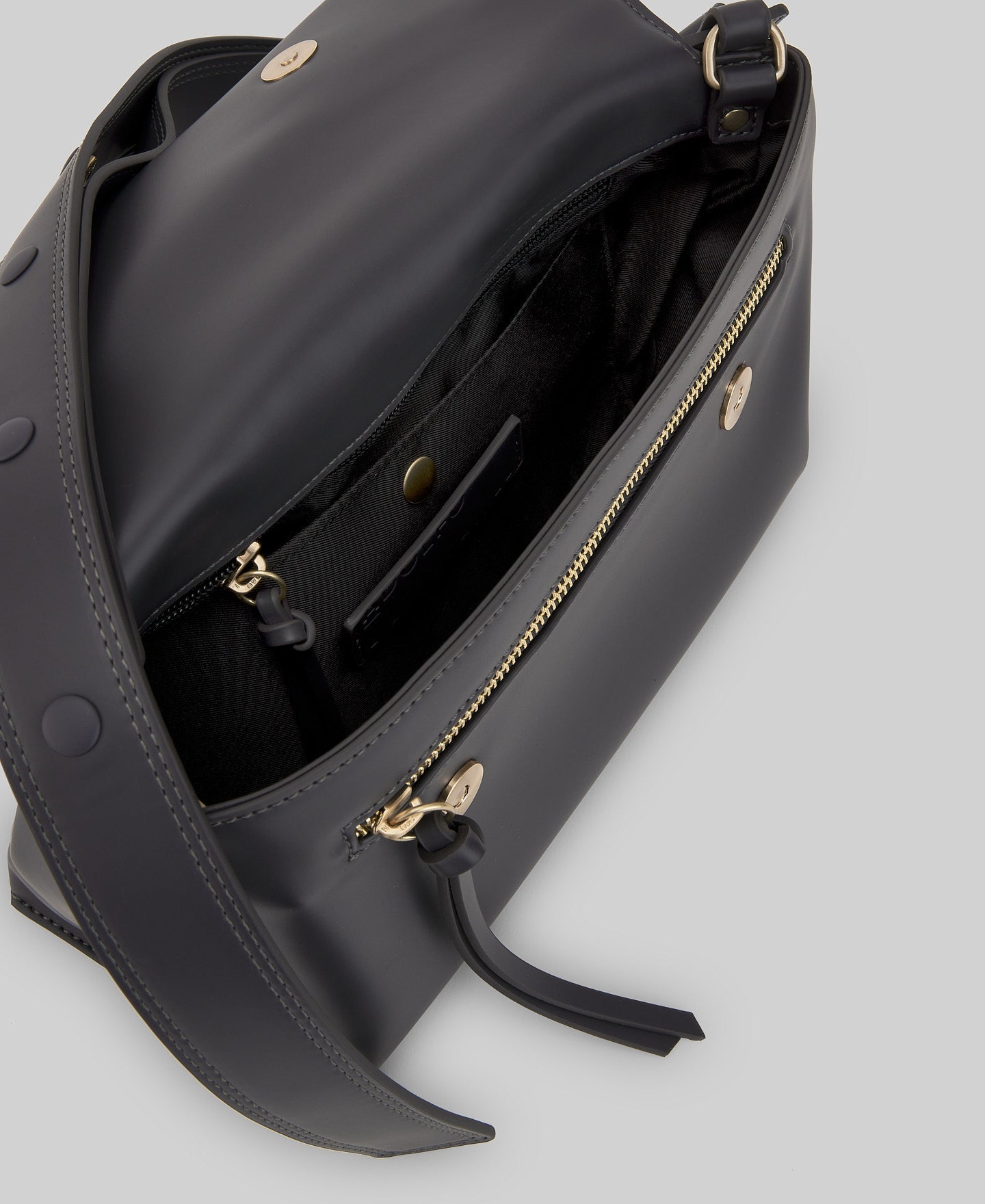 Recycled polyester shoulder bag woman in grey/black