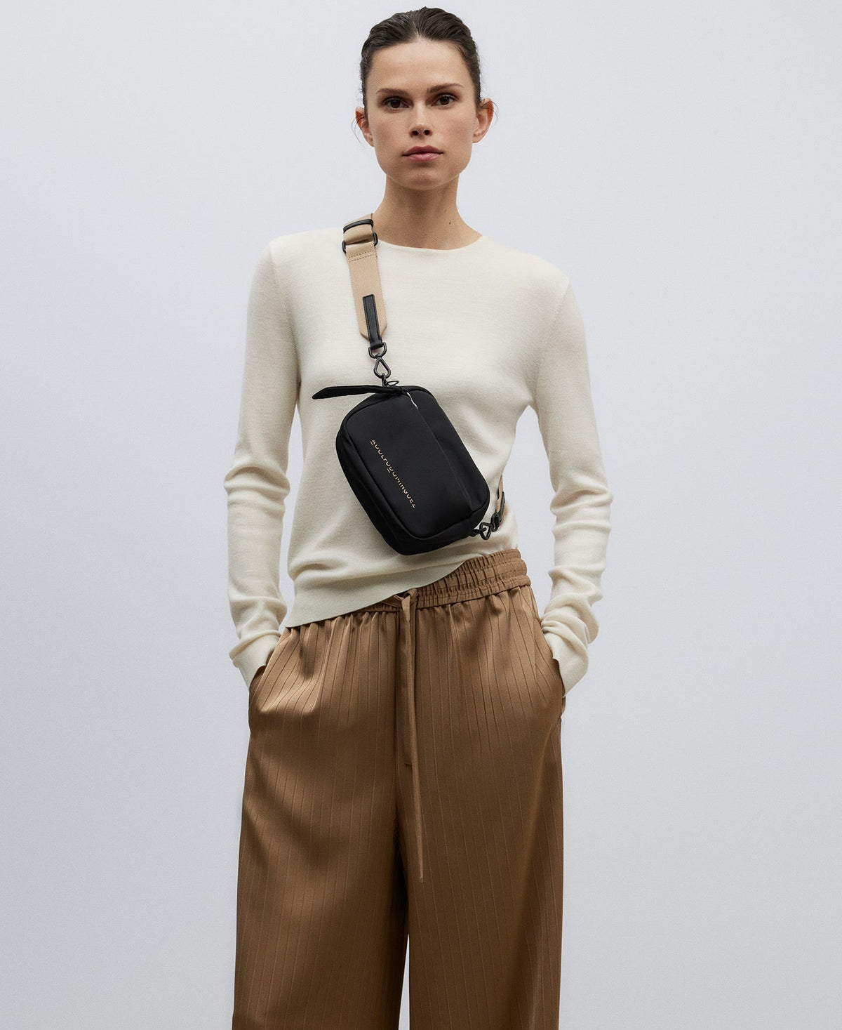 Black Recycled Crossbody