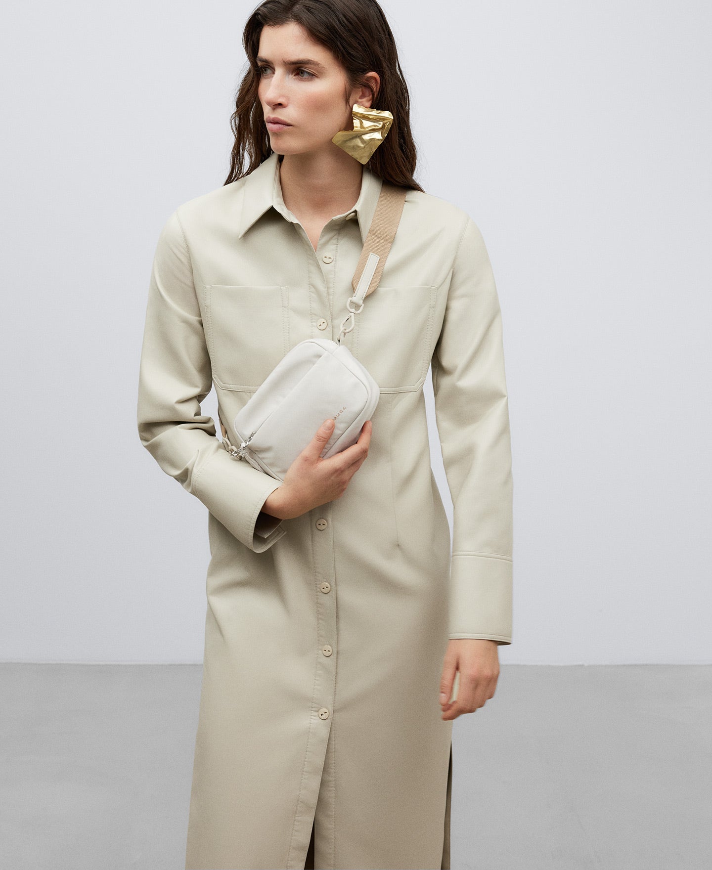 Pearl Grey Recycled Crossbody