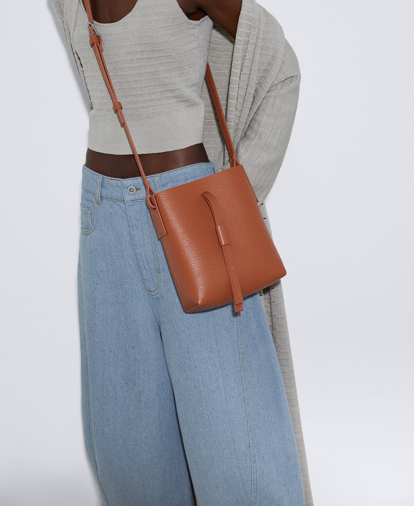 Buff Colour Recycled Material Mini Bag