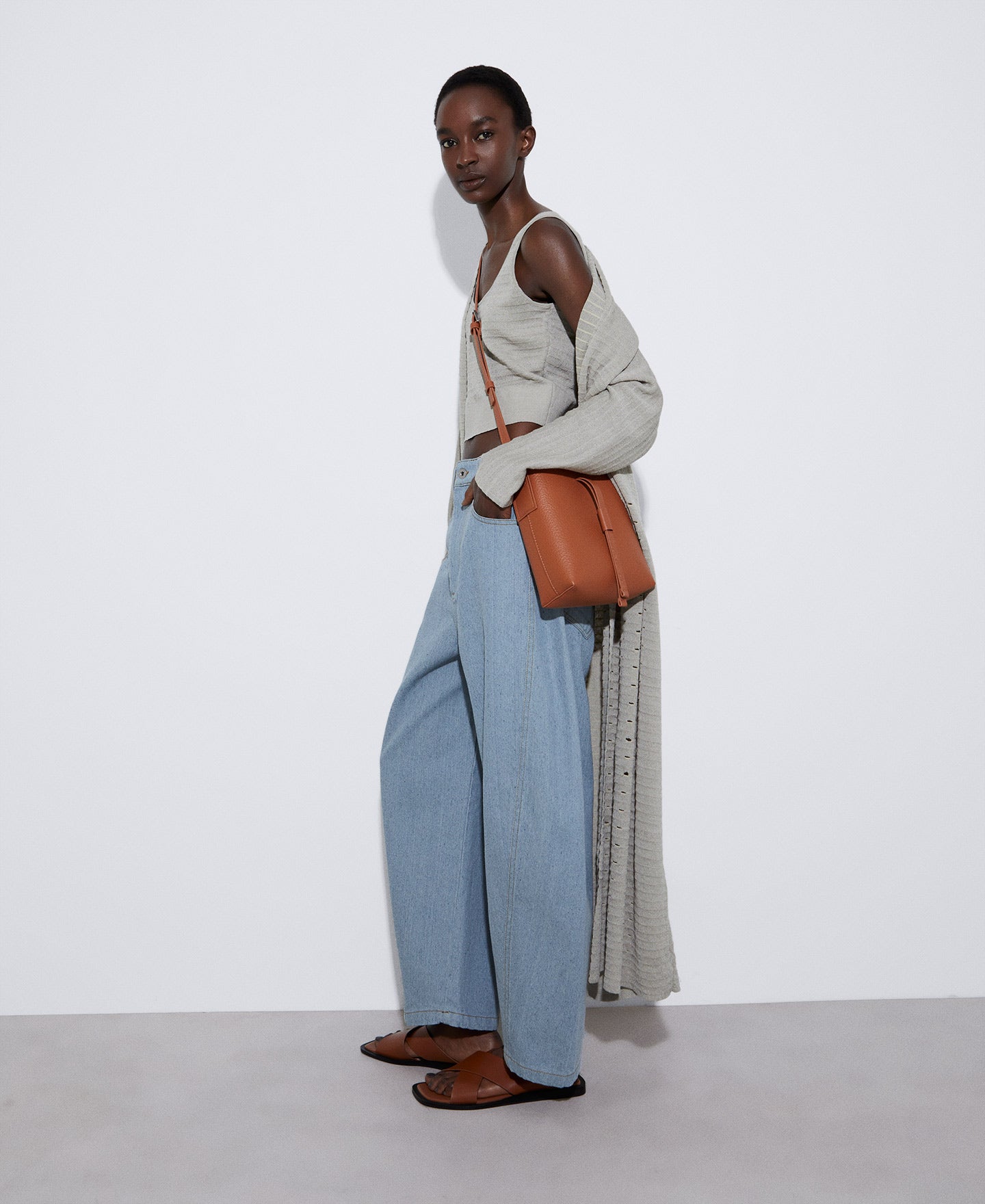 Buff Colour Recycled Material Mini Bag