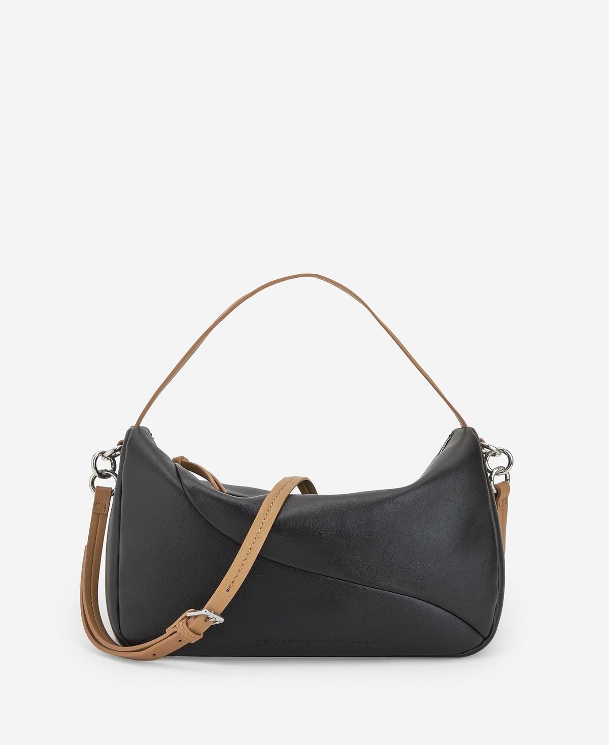 Black/Camel Semigrain Texture Medium Bowling Bag