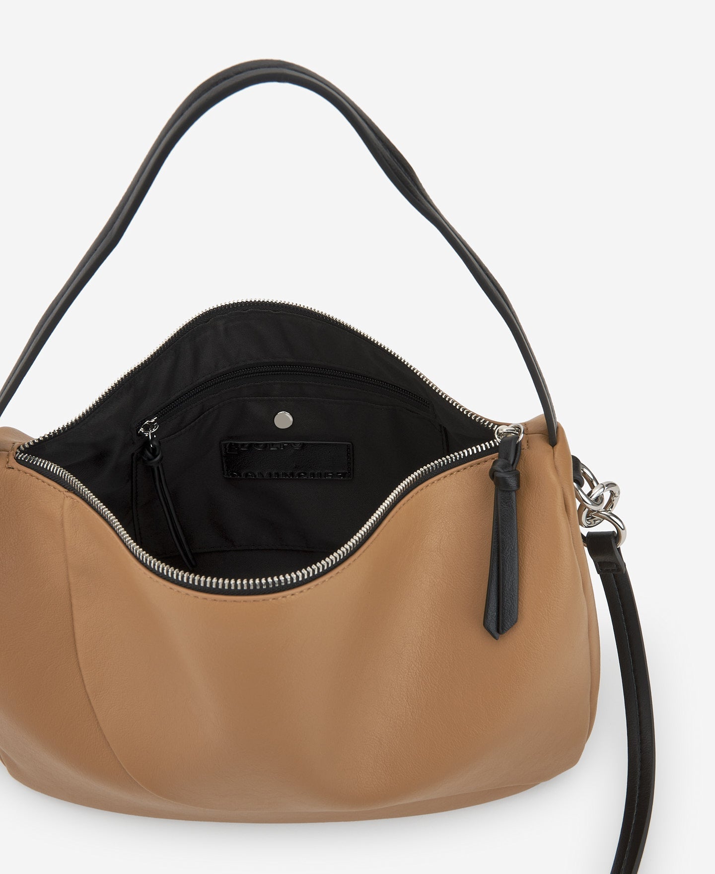 Camel Semigrain Texture Medium Bowling Bag