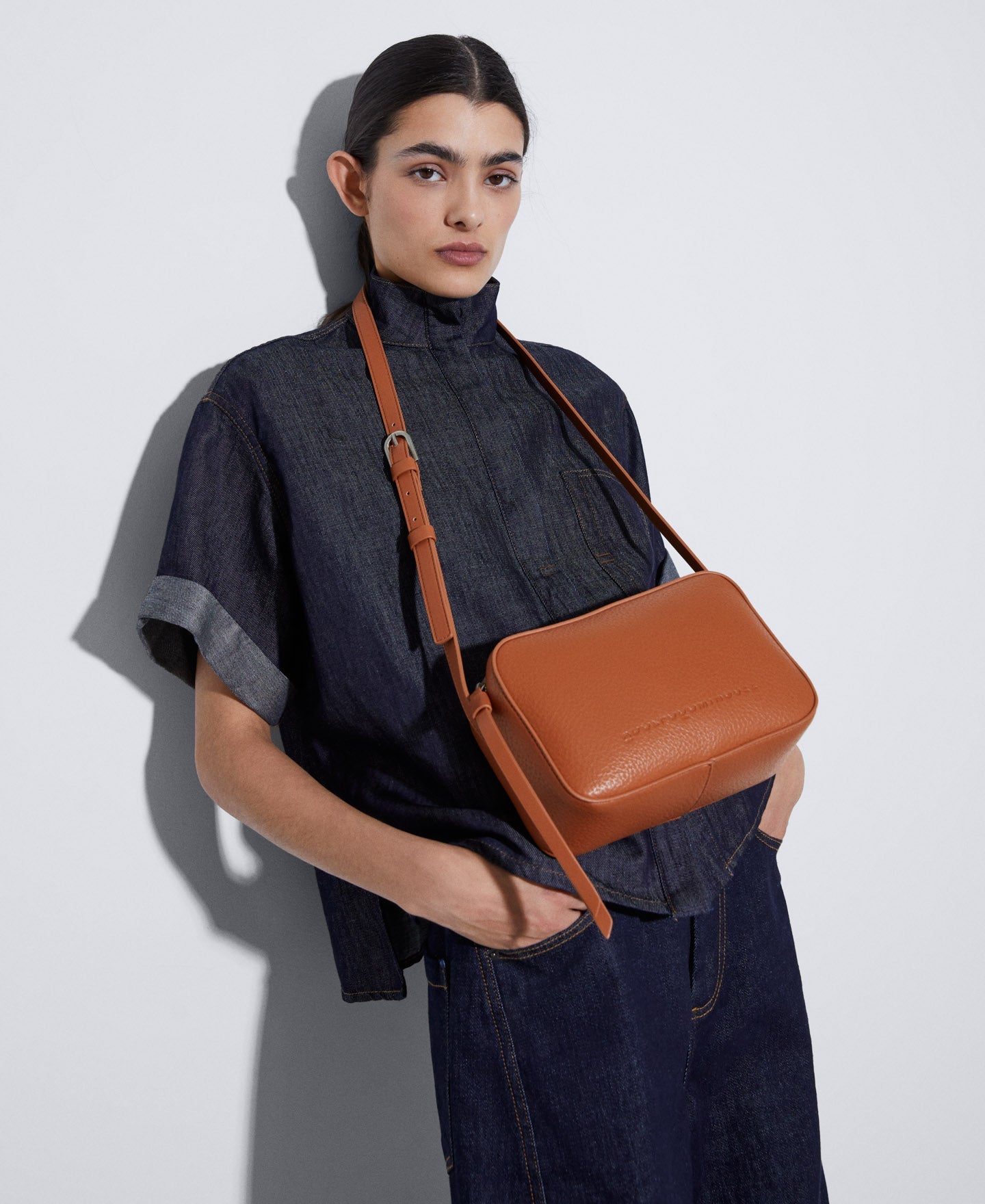 Buff Colour Recycled Material Shoulder Bag