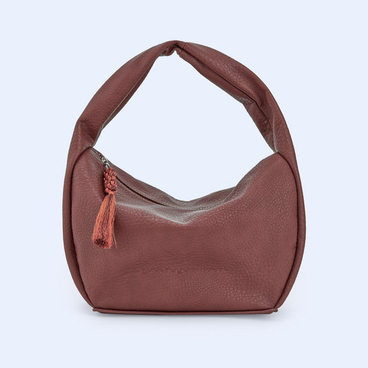 Luxury Brown Grain Hobo Bag