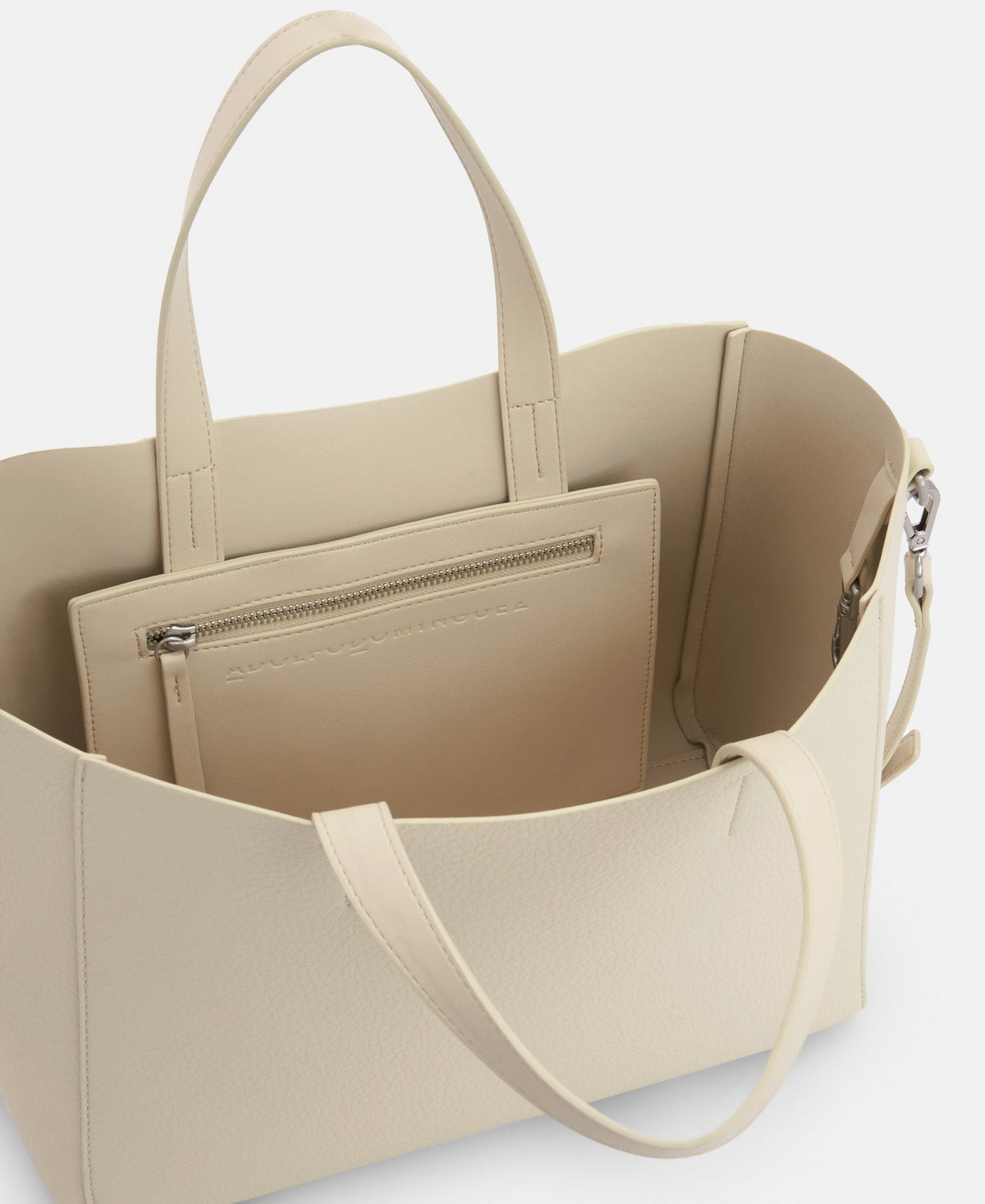 Cream Recycled Material Horizontal Shopper