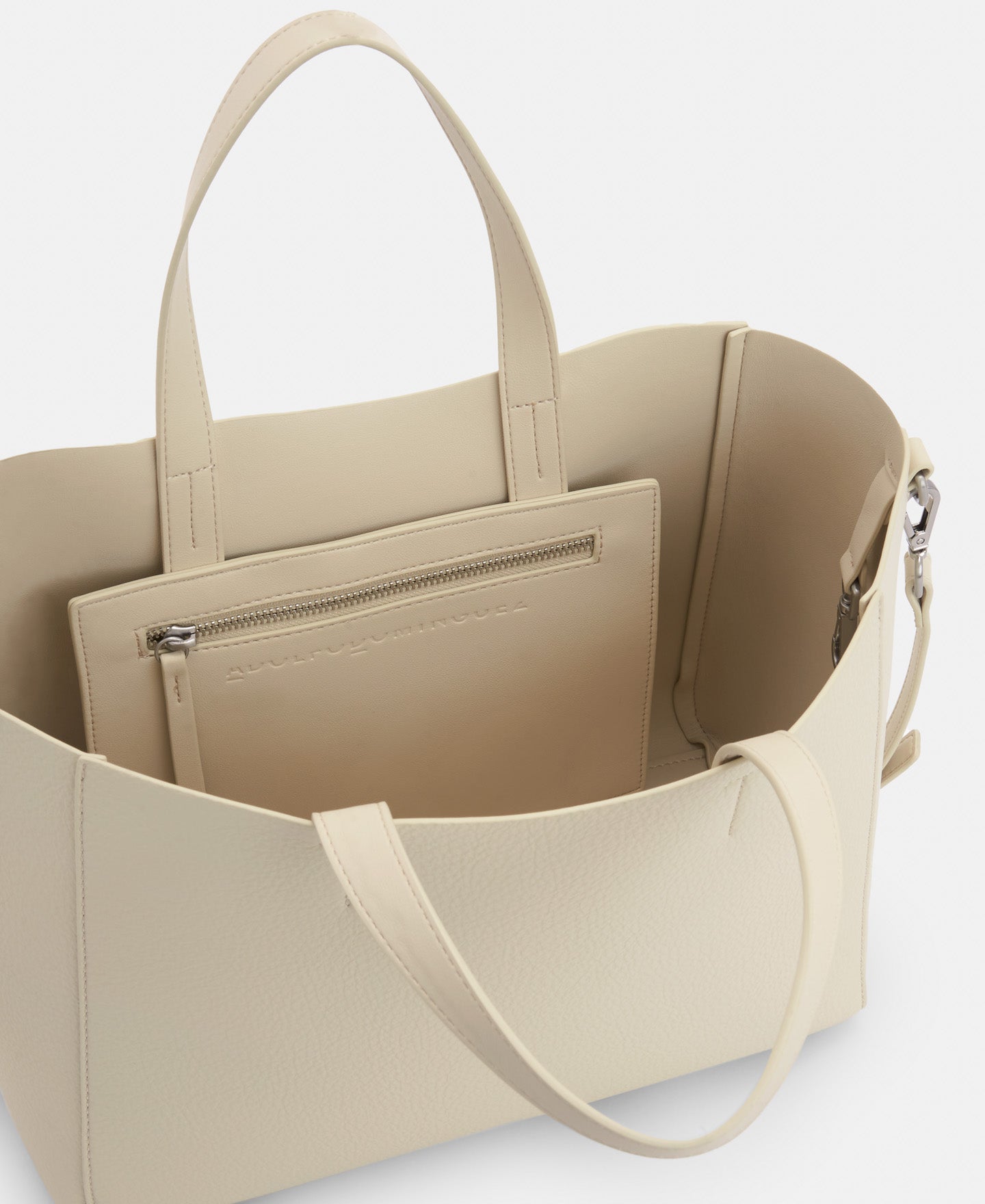 Cream Recycled Material Horizontal Shopper