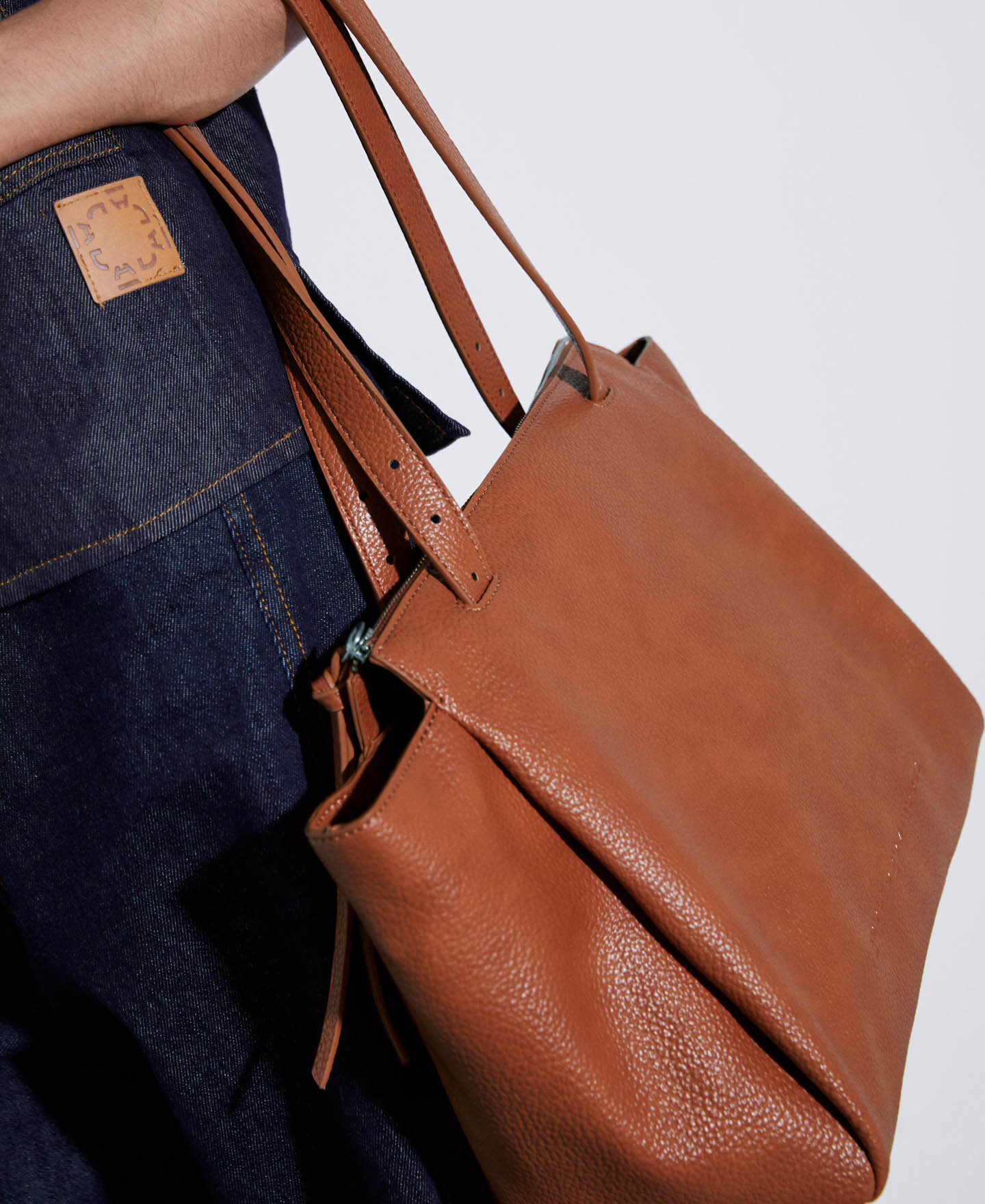 Orange Recycled Material Large City Bag