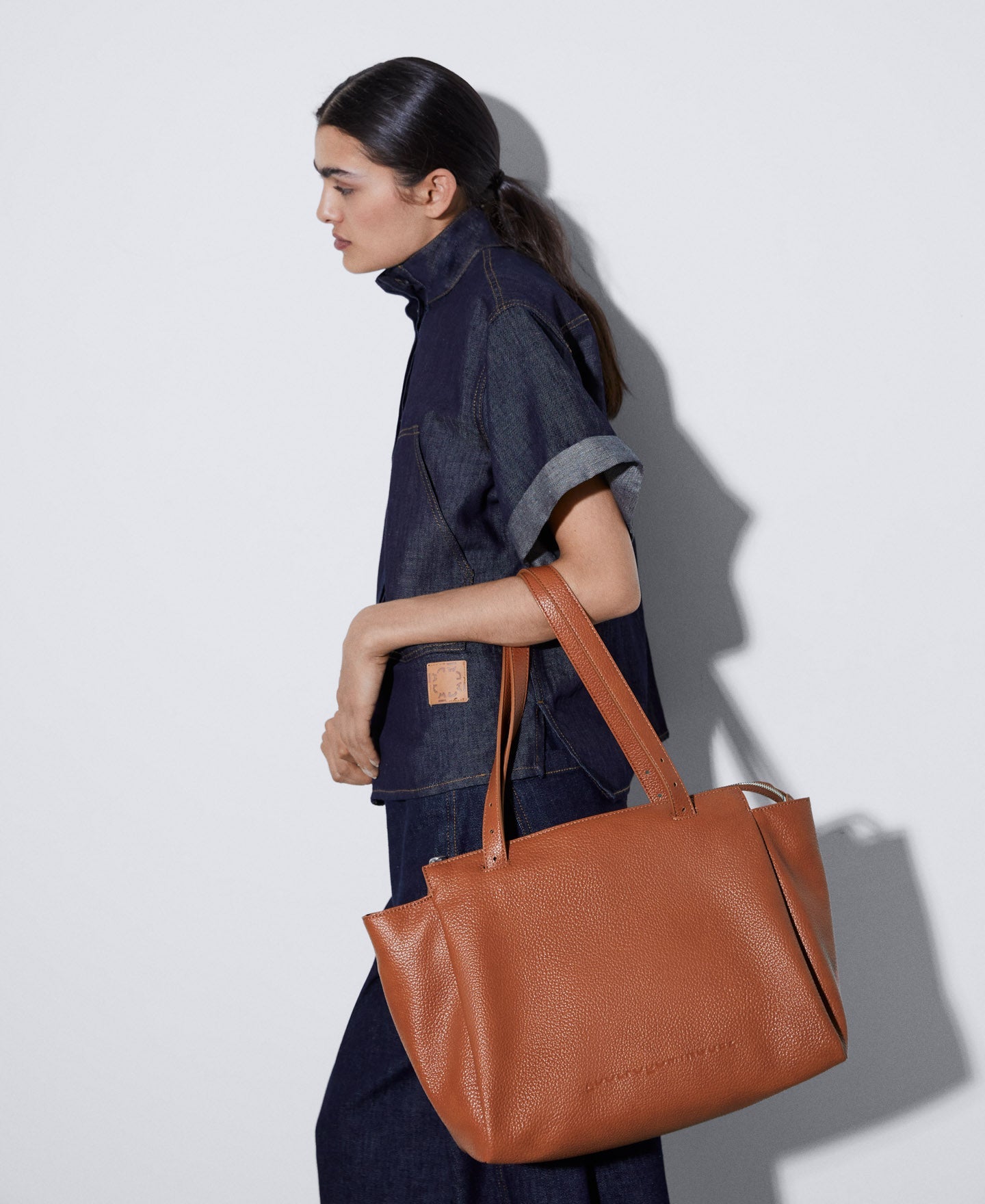 Orange Recycled Material Large City Bag