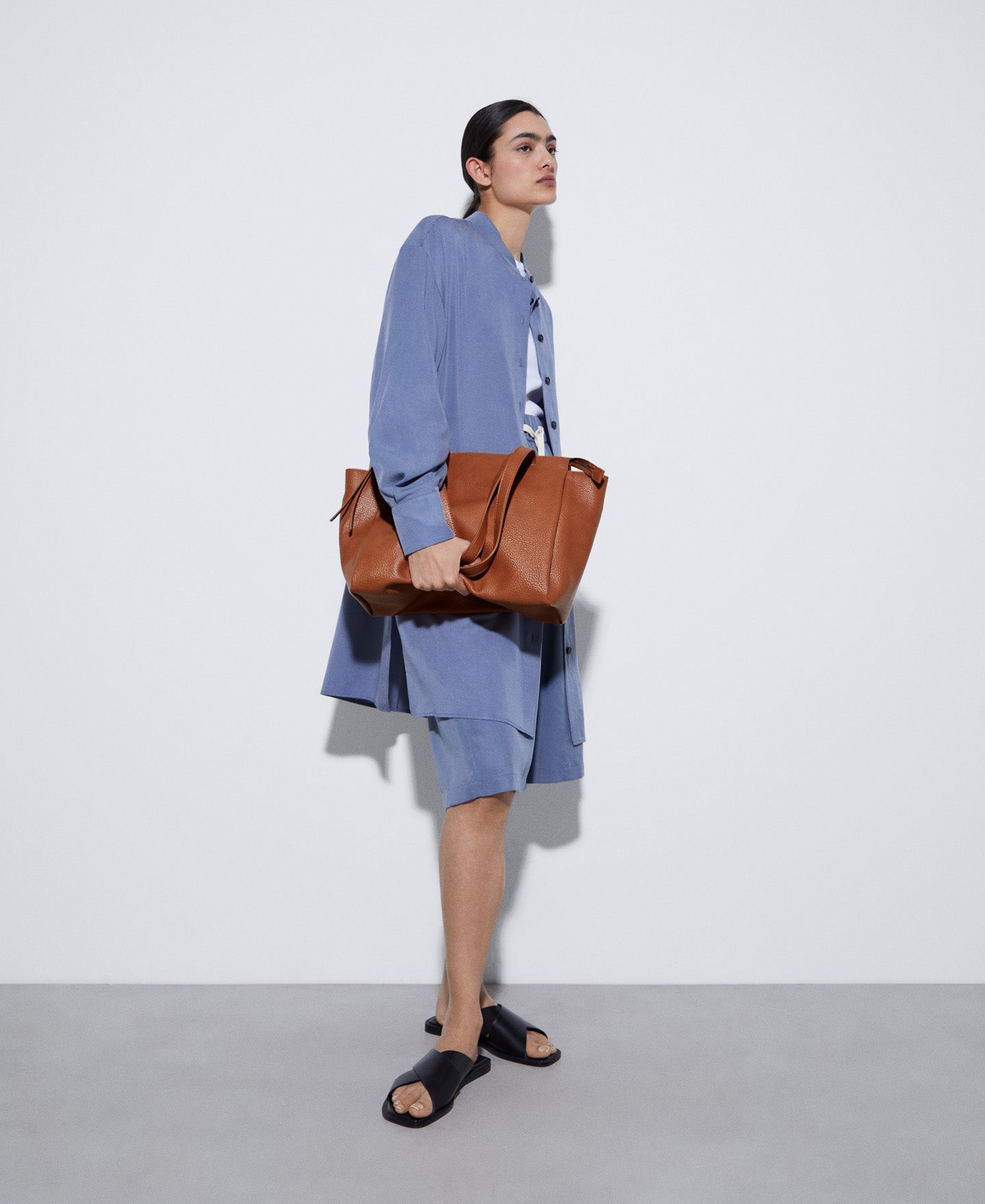 Orange Recycled Material Large City Bag