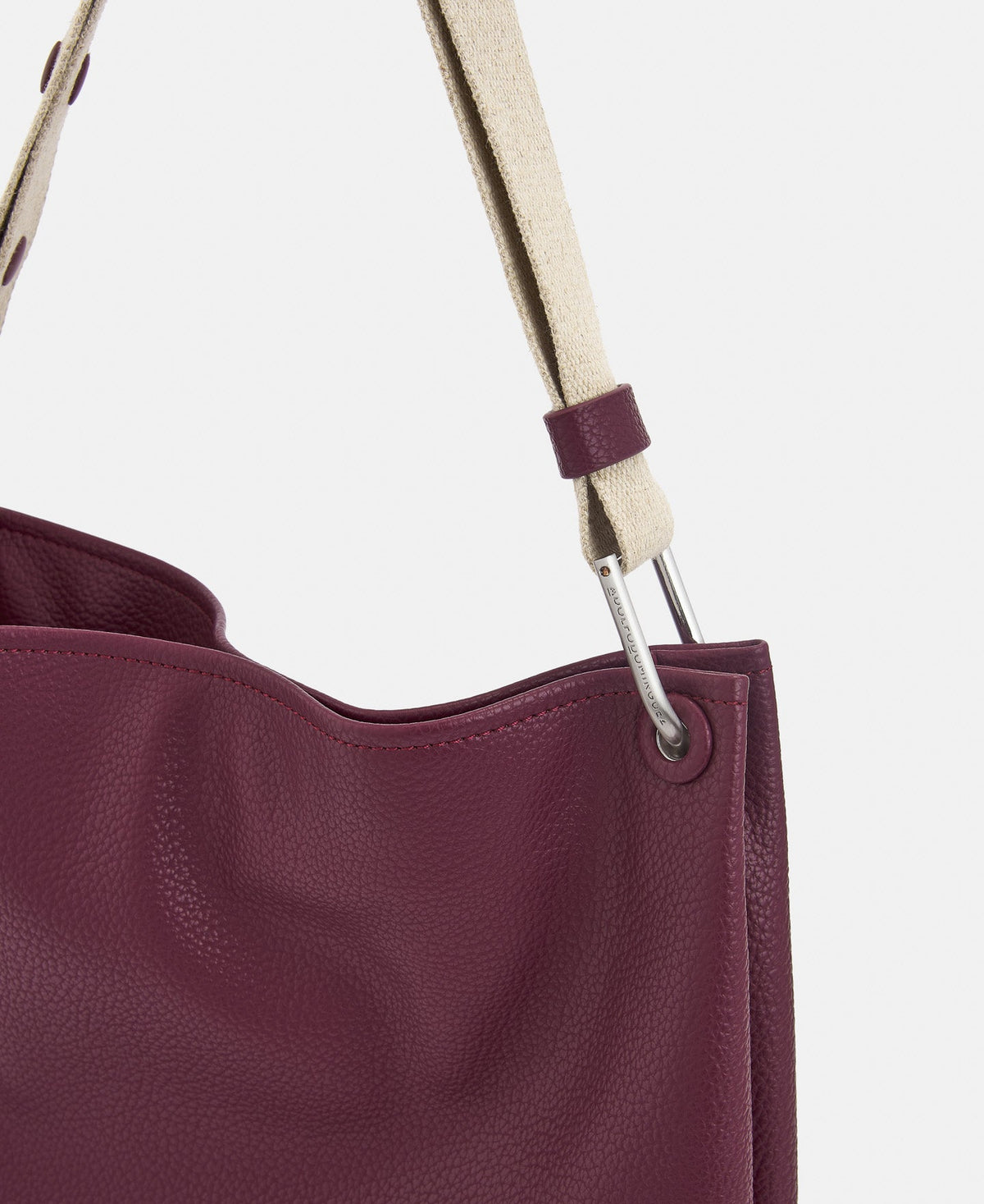 Maroon Recycled Material Vertical Hobo Bag