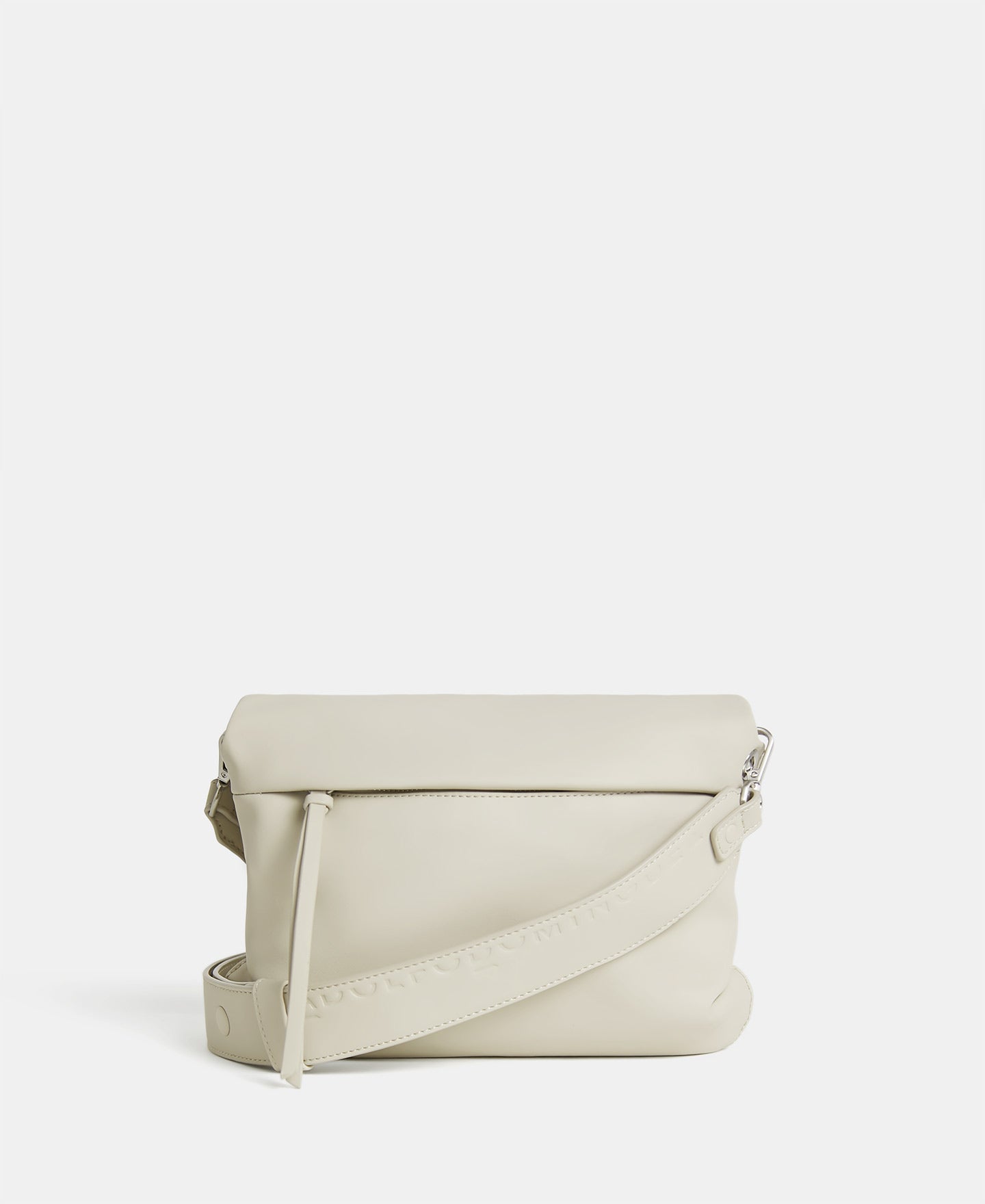 Stone Recycled Polyester Pleated Messenger Bag