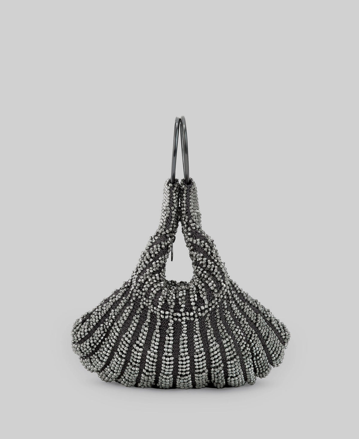 Beaded cocktail bag  in old silver for women