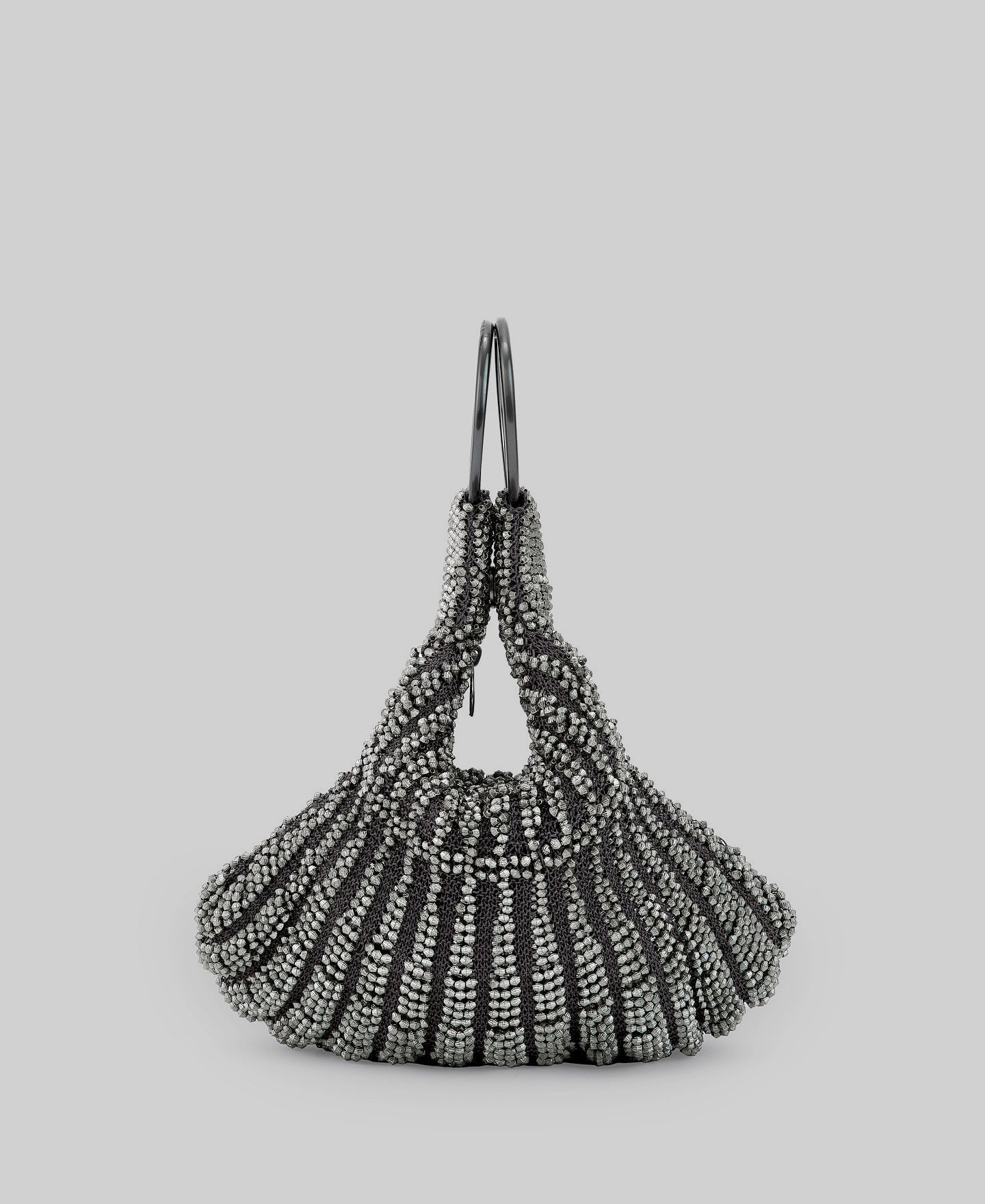 Beaded cocktail bag  in old silver for women