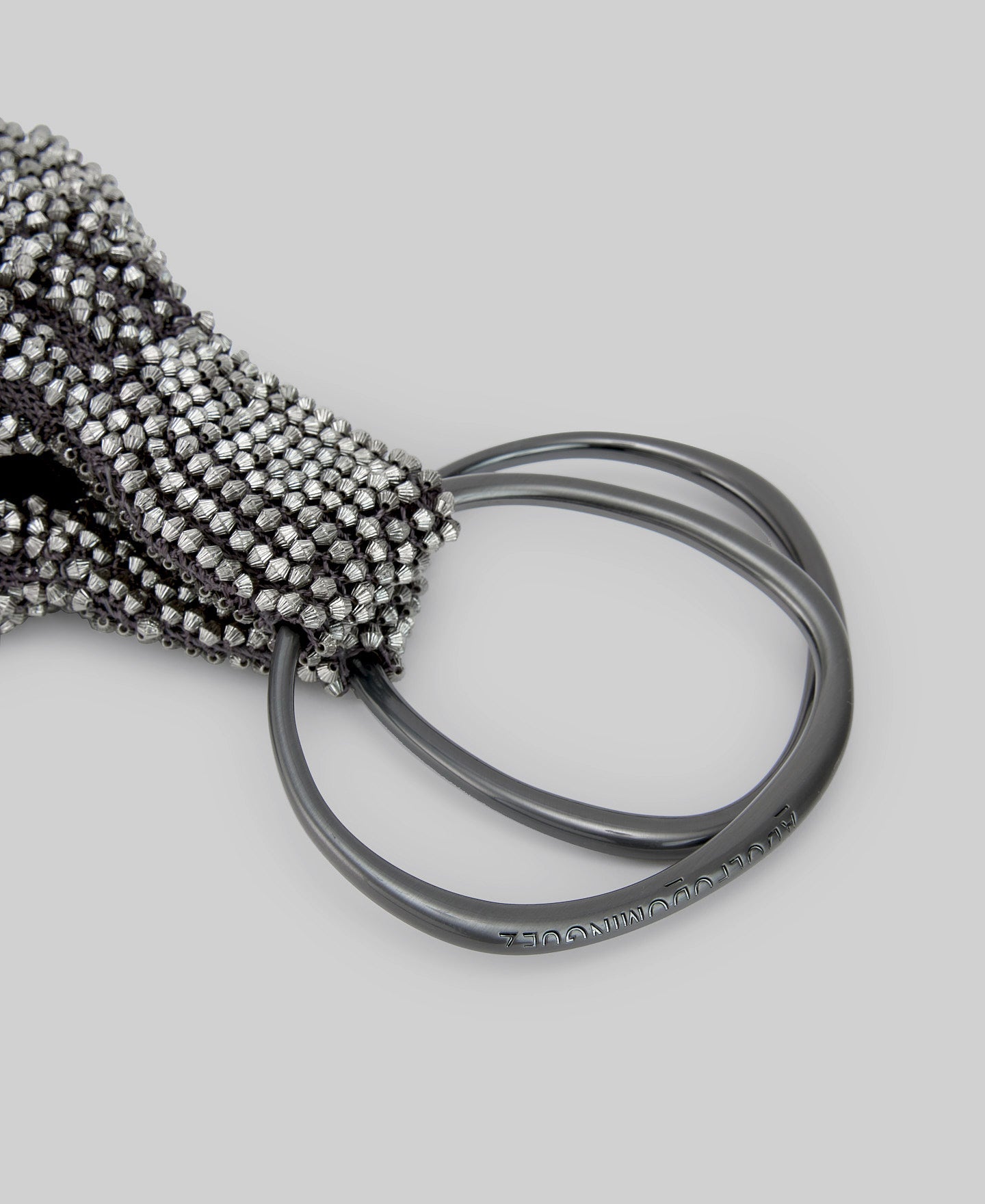 Beaded cocktail bag  in old silver for women