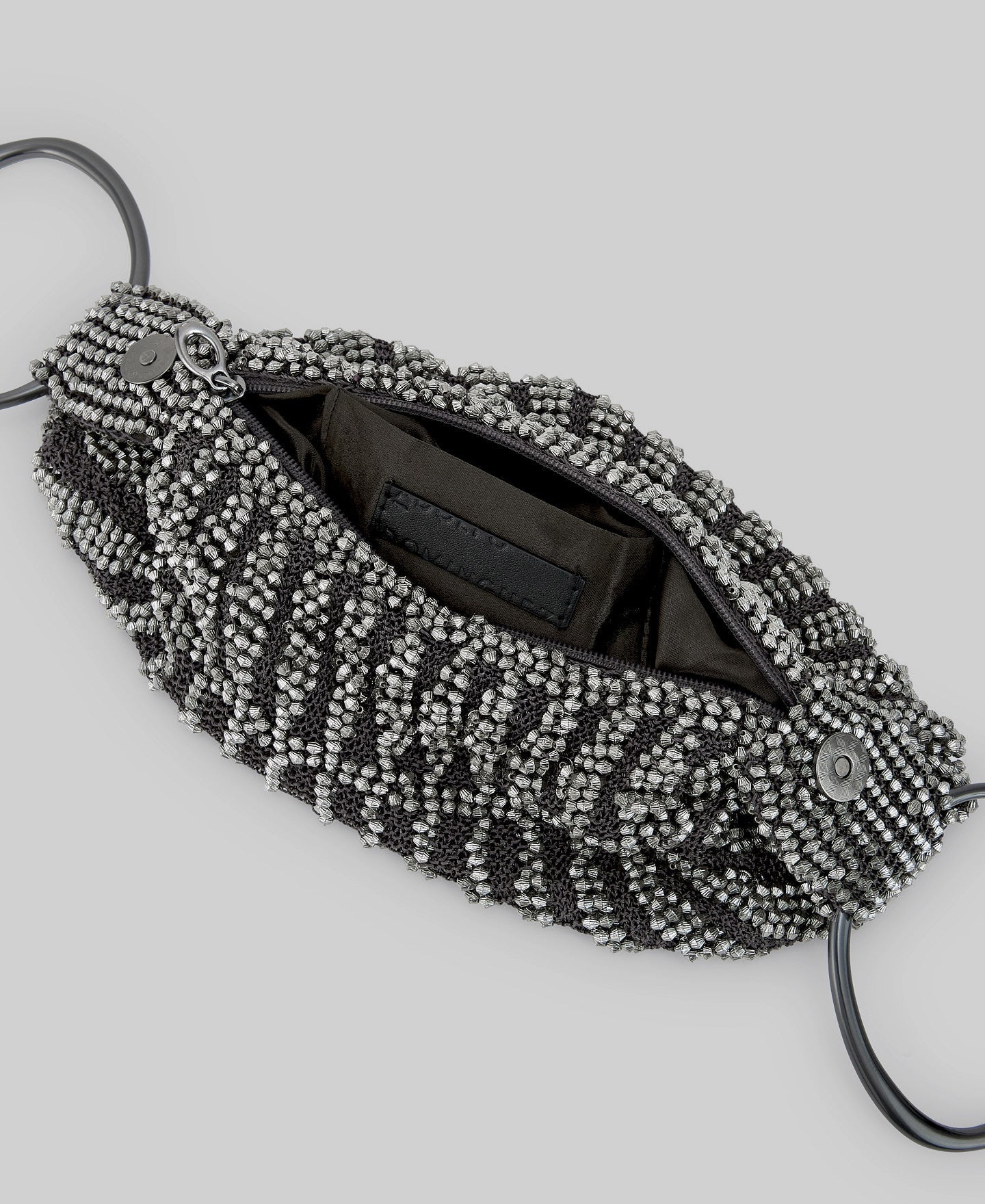 Beaded cocktail bag  in old silver for women