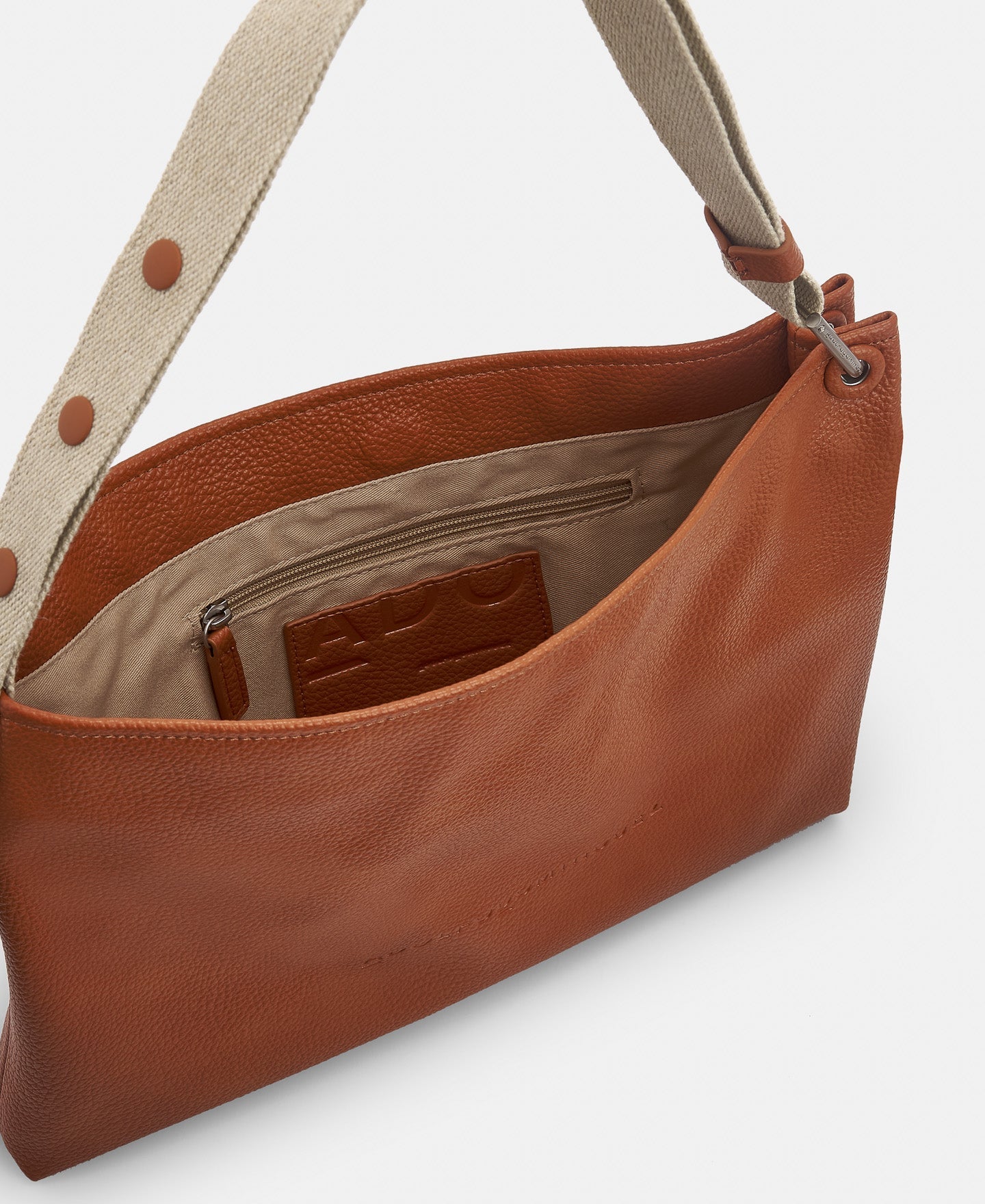 Orange Recycled Material Horizontal Hobo Bag
