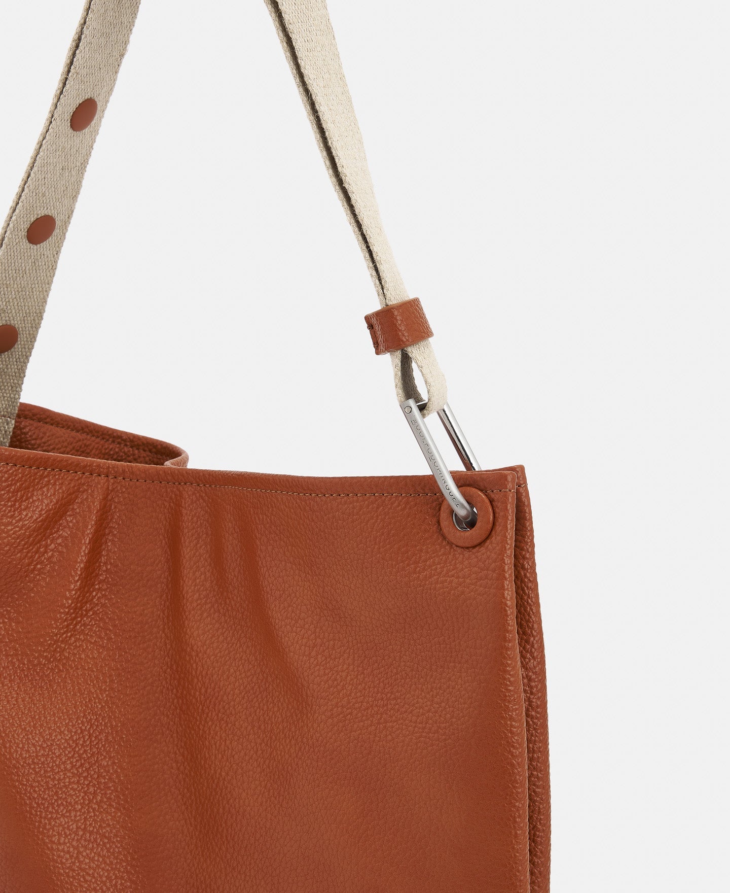 Orange Recycled Material Horizontal Hobo Bag