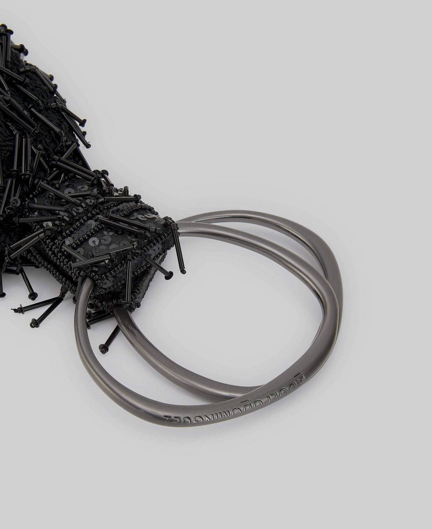 Beaded black cocktail bag in black for women