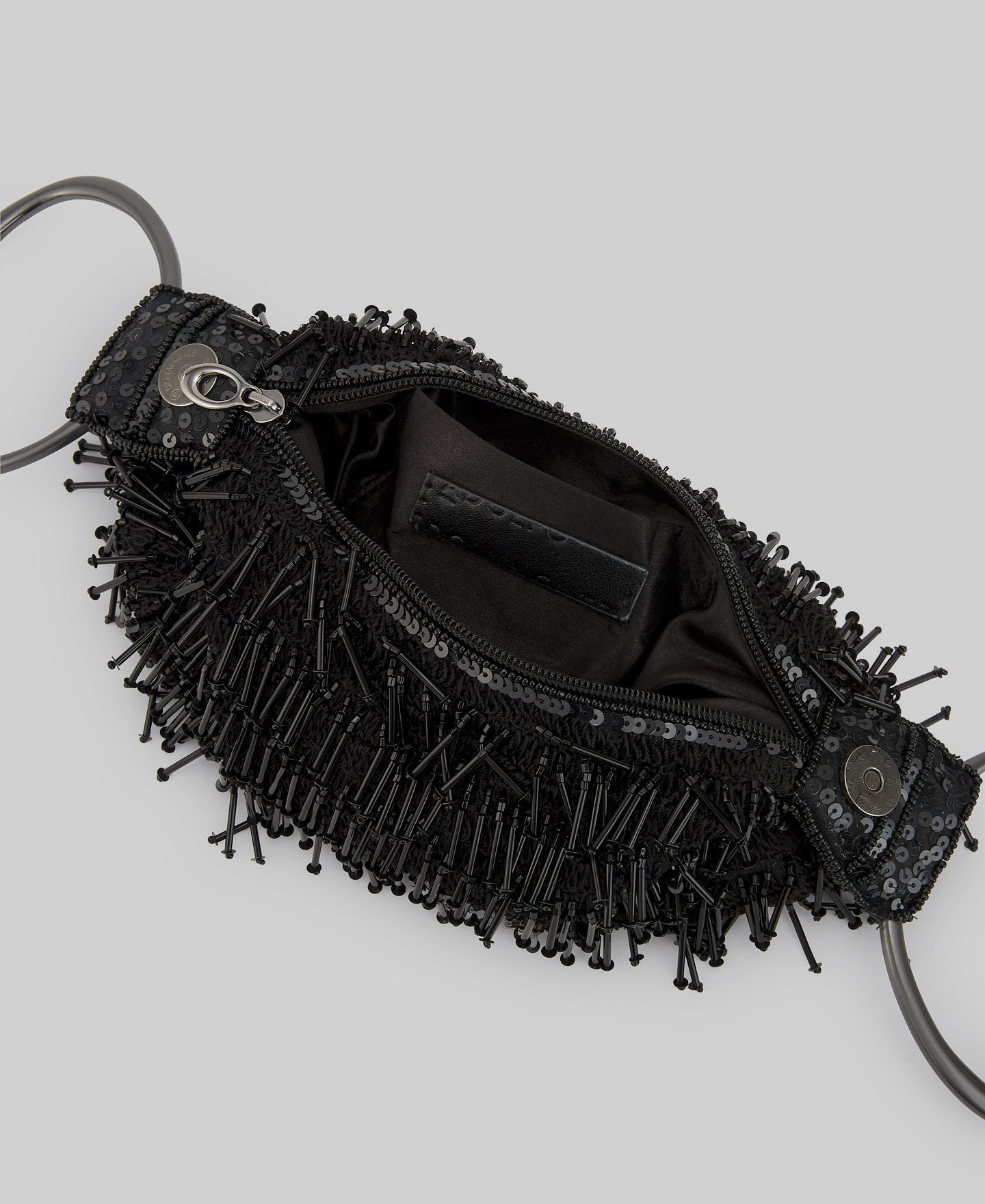 Beaded black cocktail bag in black for women