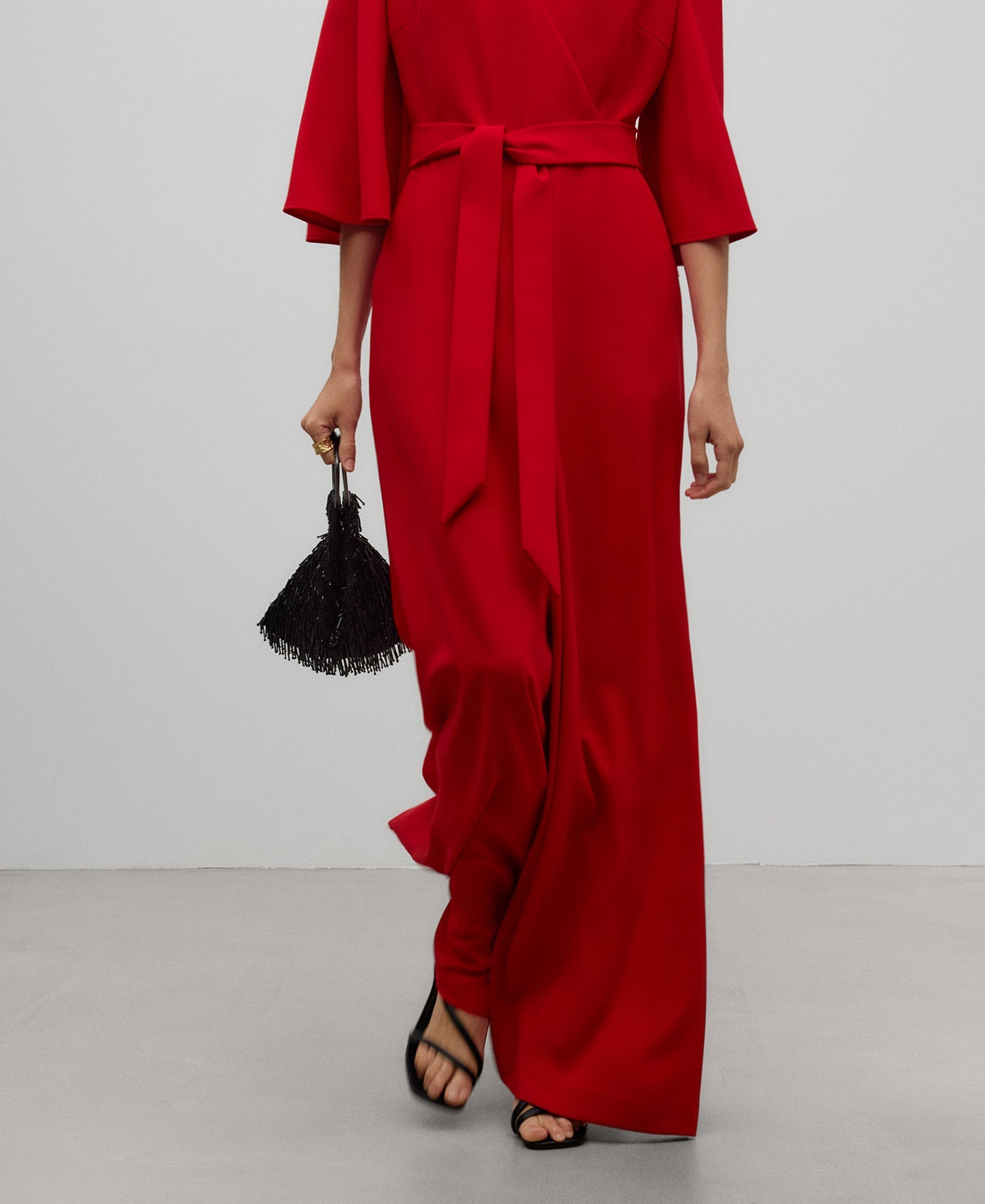 Beaded black cocktail bag in black for women