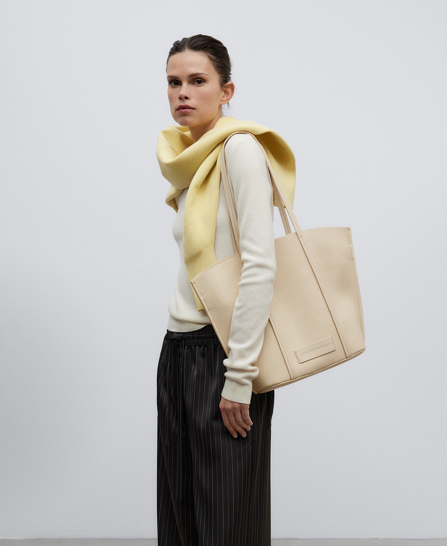 Light Cream Recycled Material Shopper Bag