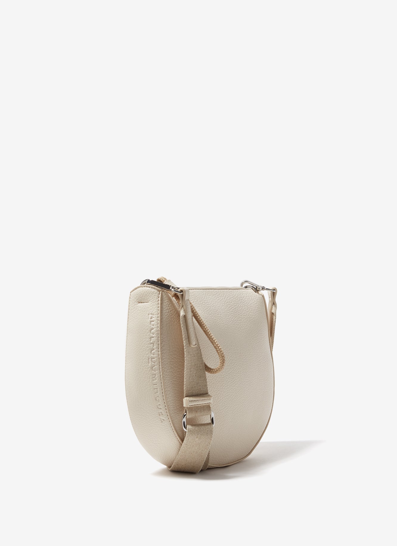White Granulated Recycled Material Crossbody Bag