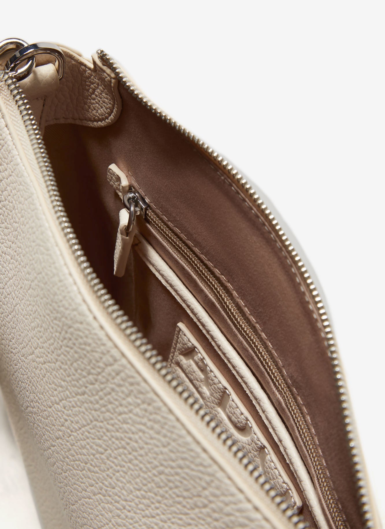 White Granulated Recycled Material Crossbody Bag