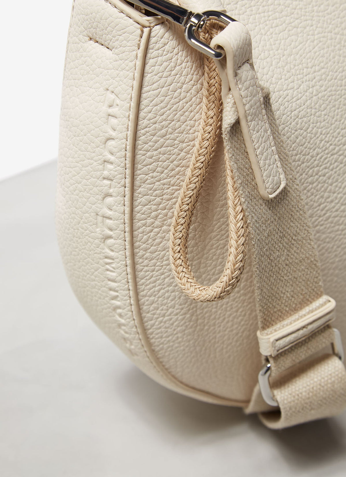 White Granulated Recycled Material Crossbody Bag