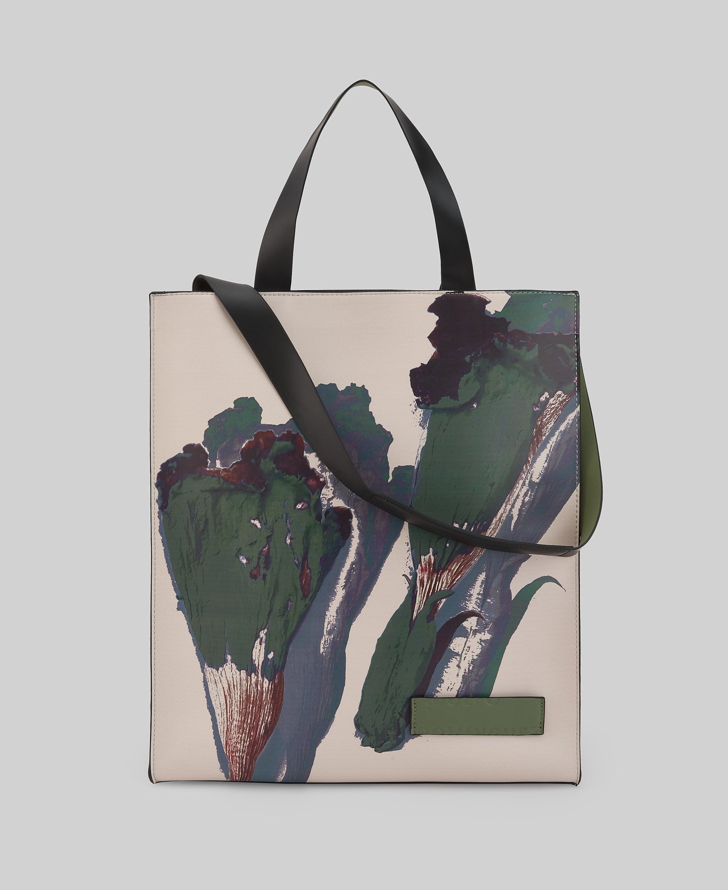 Large rectangular shopper bag woman in green