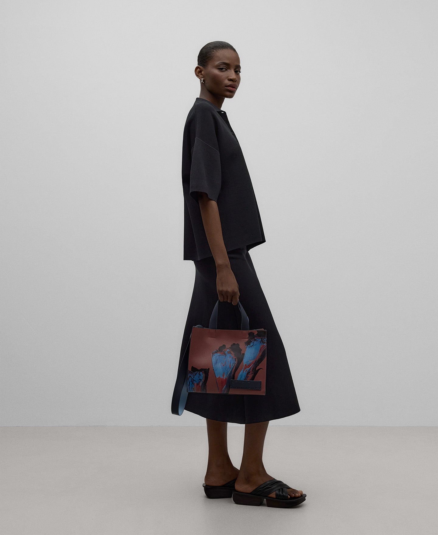 Medium square shopper bag woman in brown