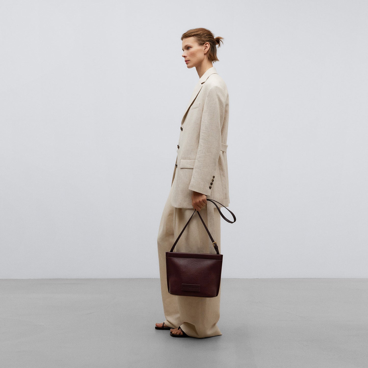 Chocolate Medium Recycled Material Crossbody Bag