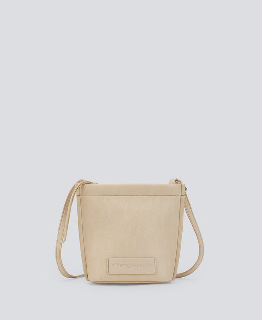 Light Cream Small Recycled Material Crossbody Bag