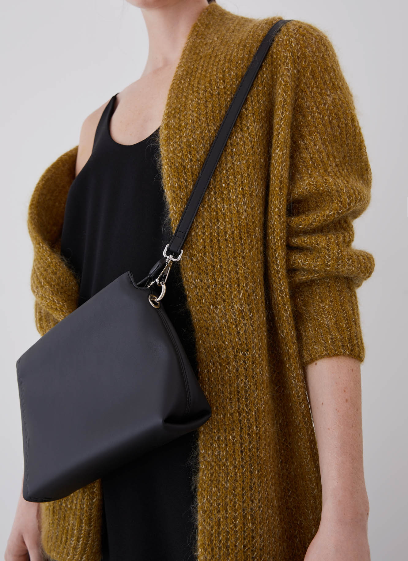 Black Small Recycled Material Cross Body Bag