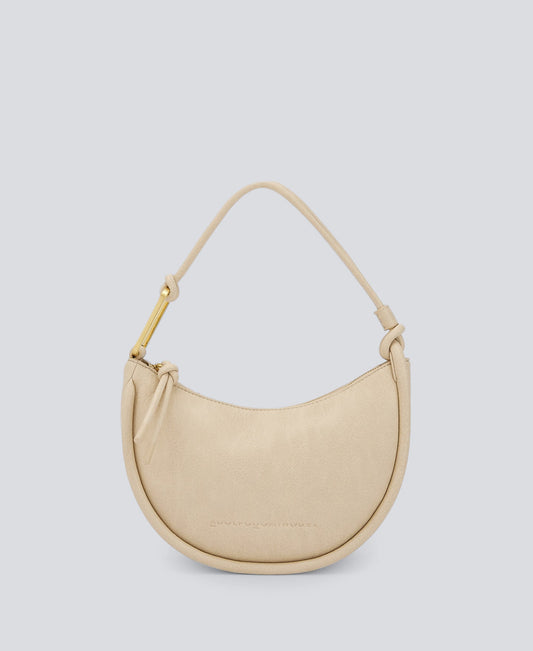 Light Cream Recycled Material Baguette Bag