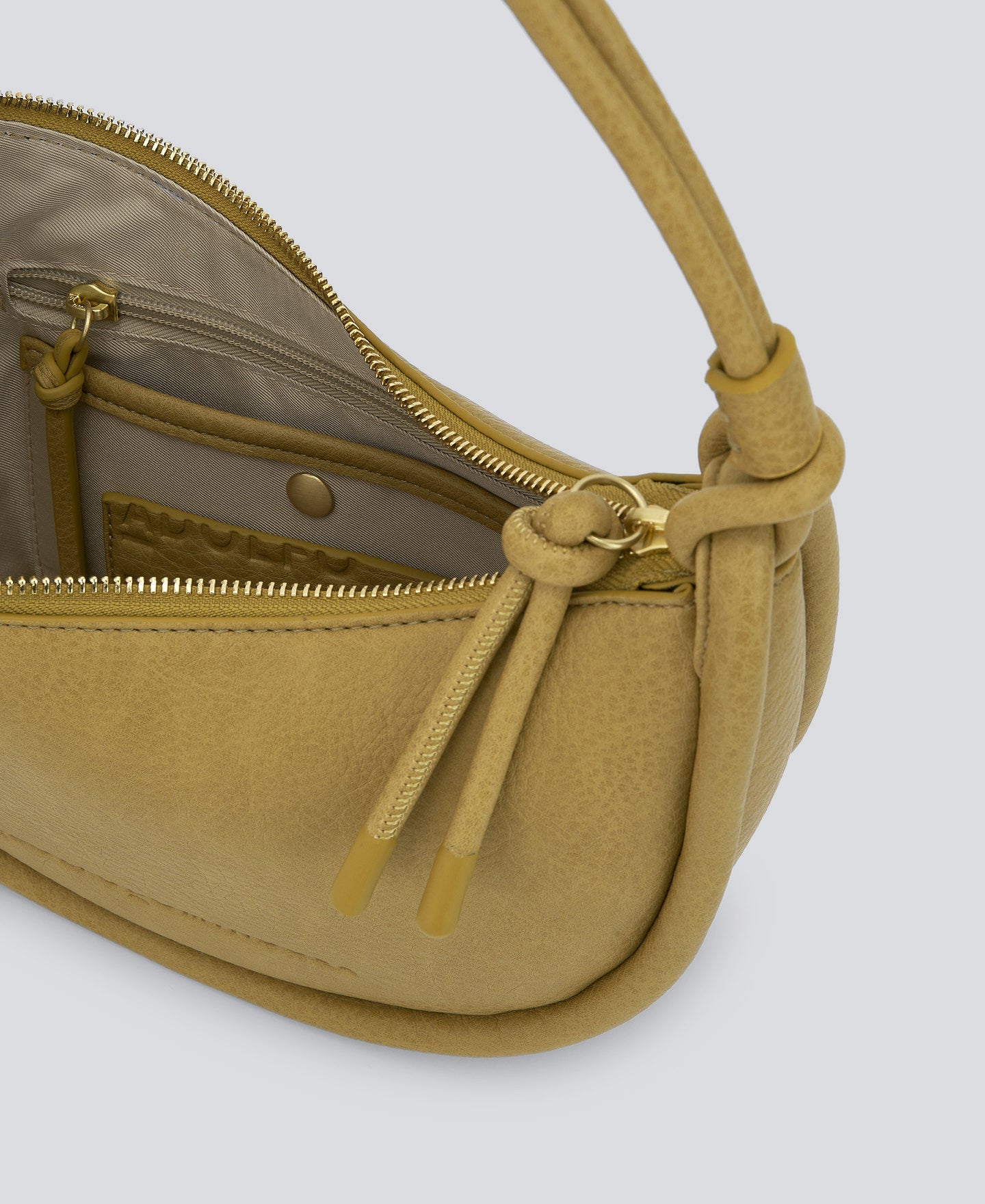 Light Green Recycled Material Baguette Bag