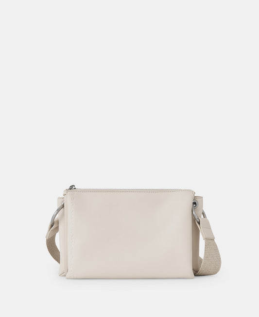 Light Cream Recycled Material Medium Shoulder Bag